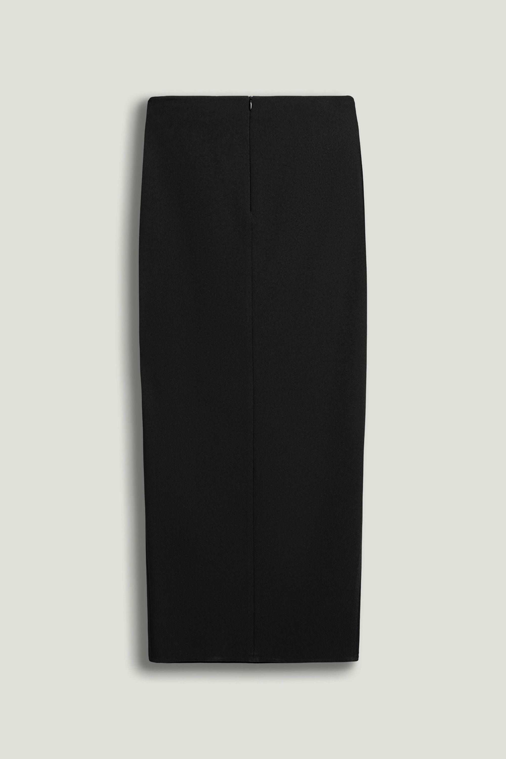 Ring-Buckle Asymmetric Wrap Maxi Skirt