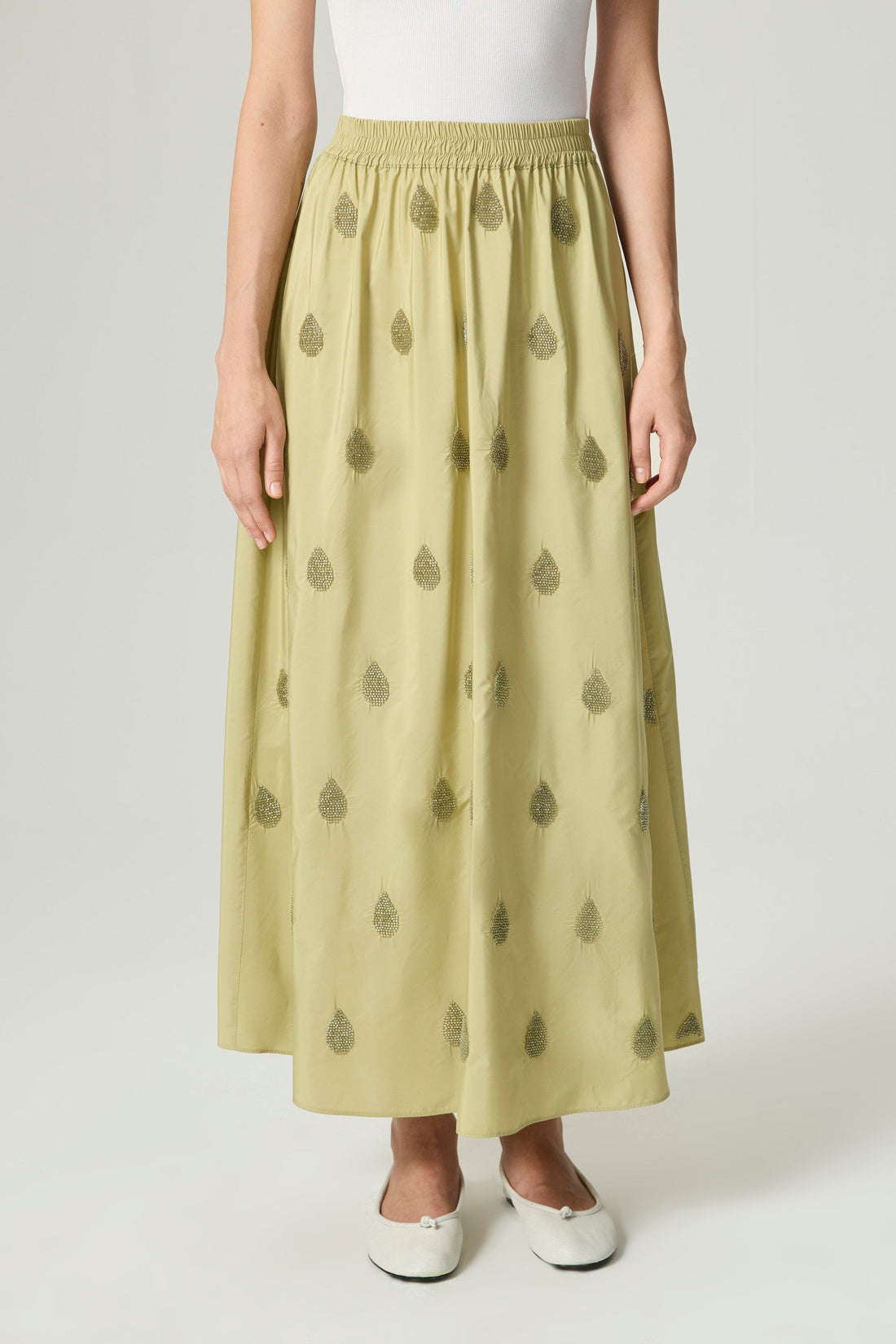 Beaded Embroidered Maxi Skirt