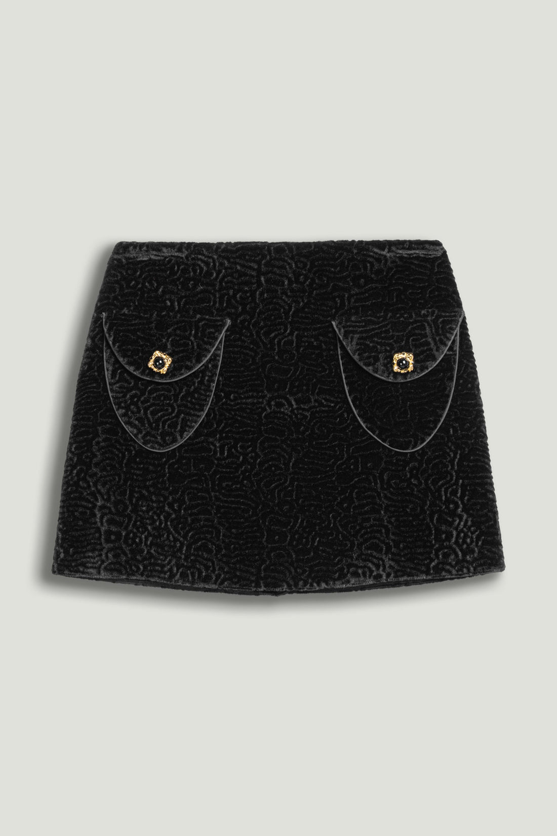 Textured Velvet Mini Skirt