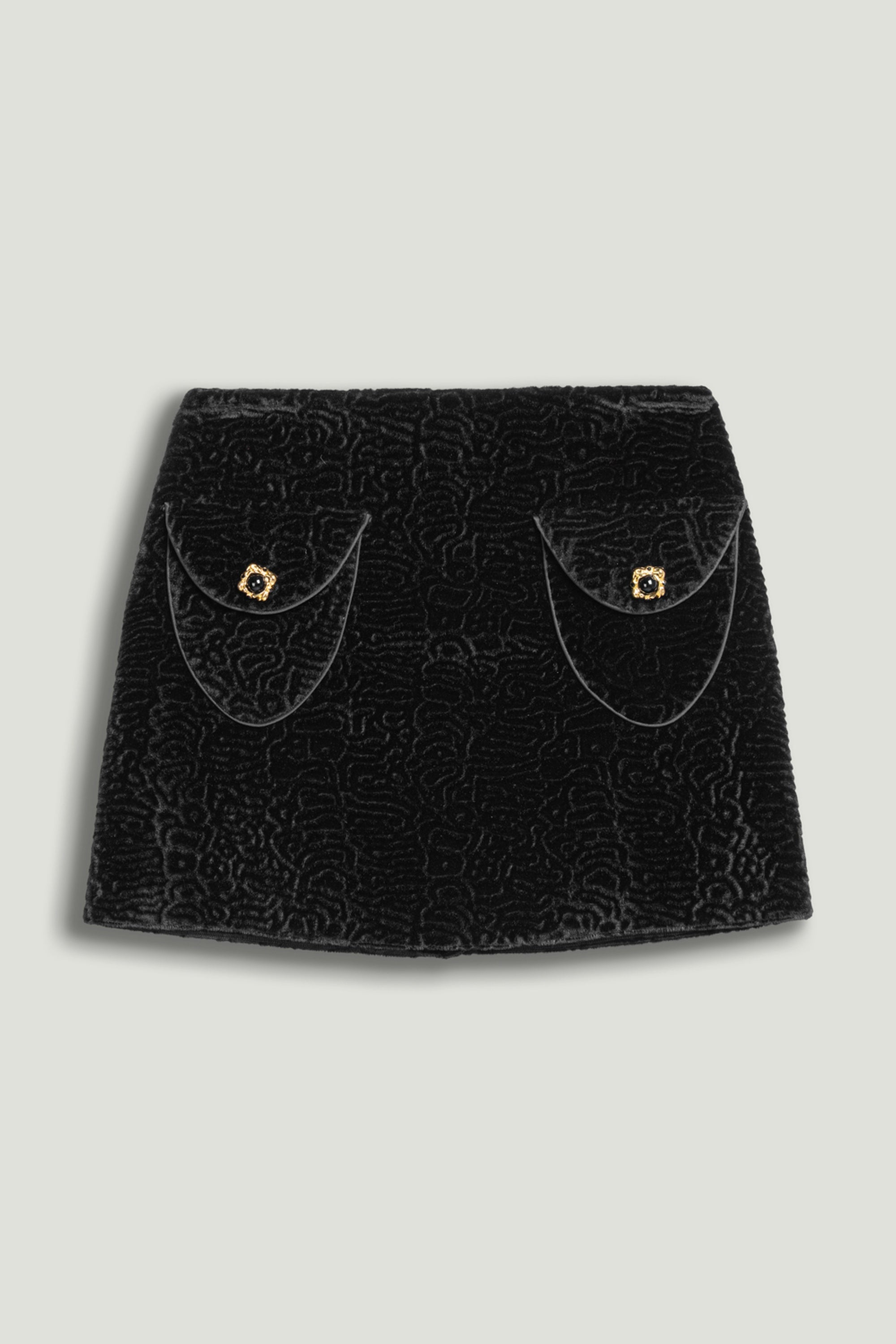 Textured Velvet Mini Skirt