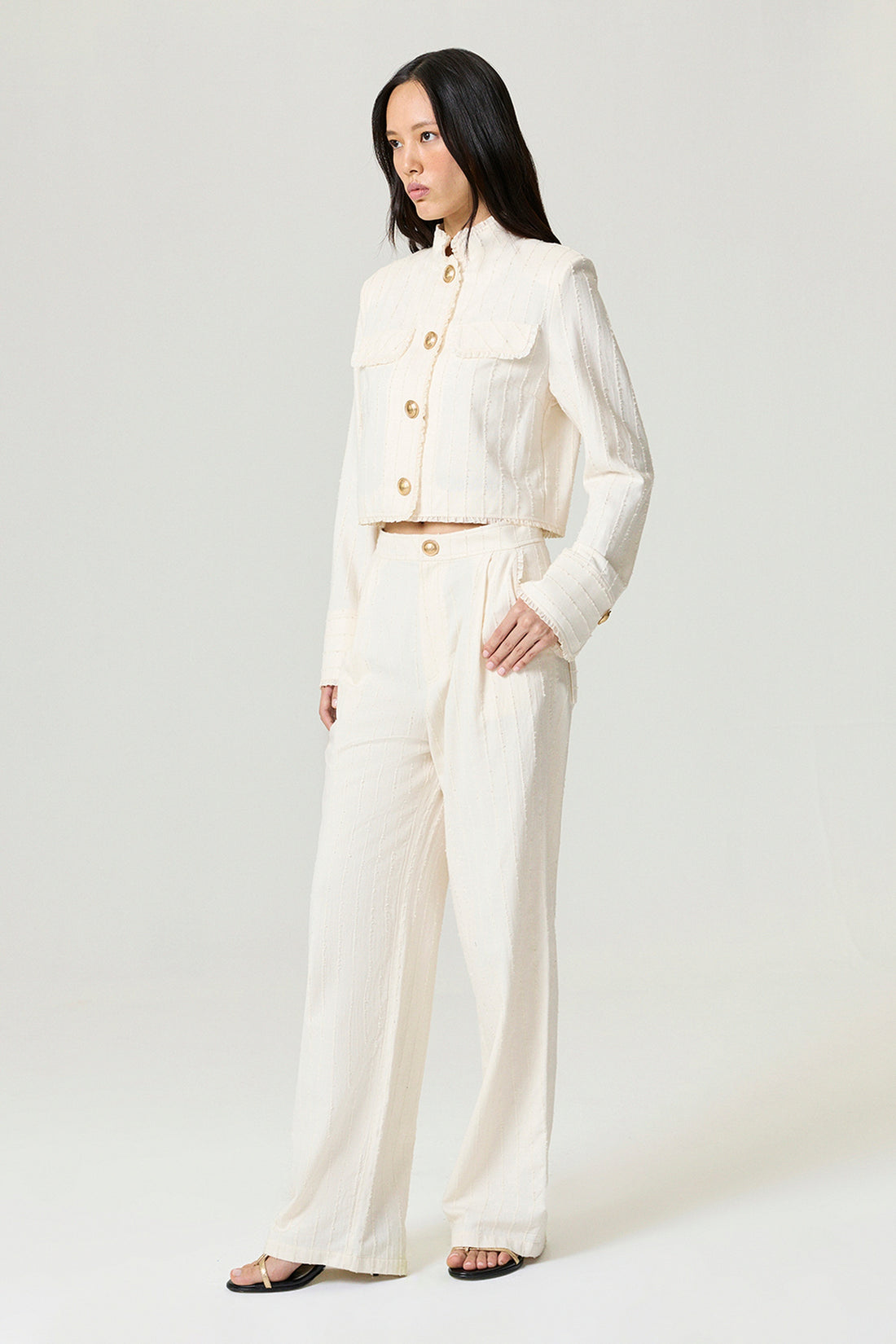 Gold-Embellished Utility Jacket