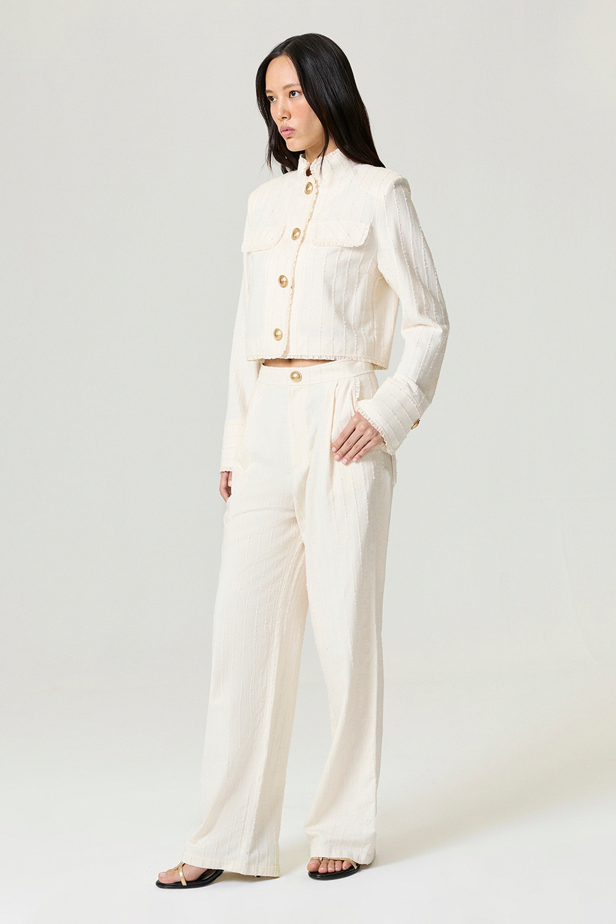 Gold-Embellished Utility Jacket