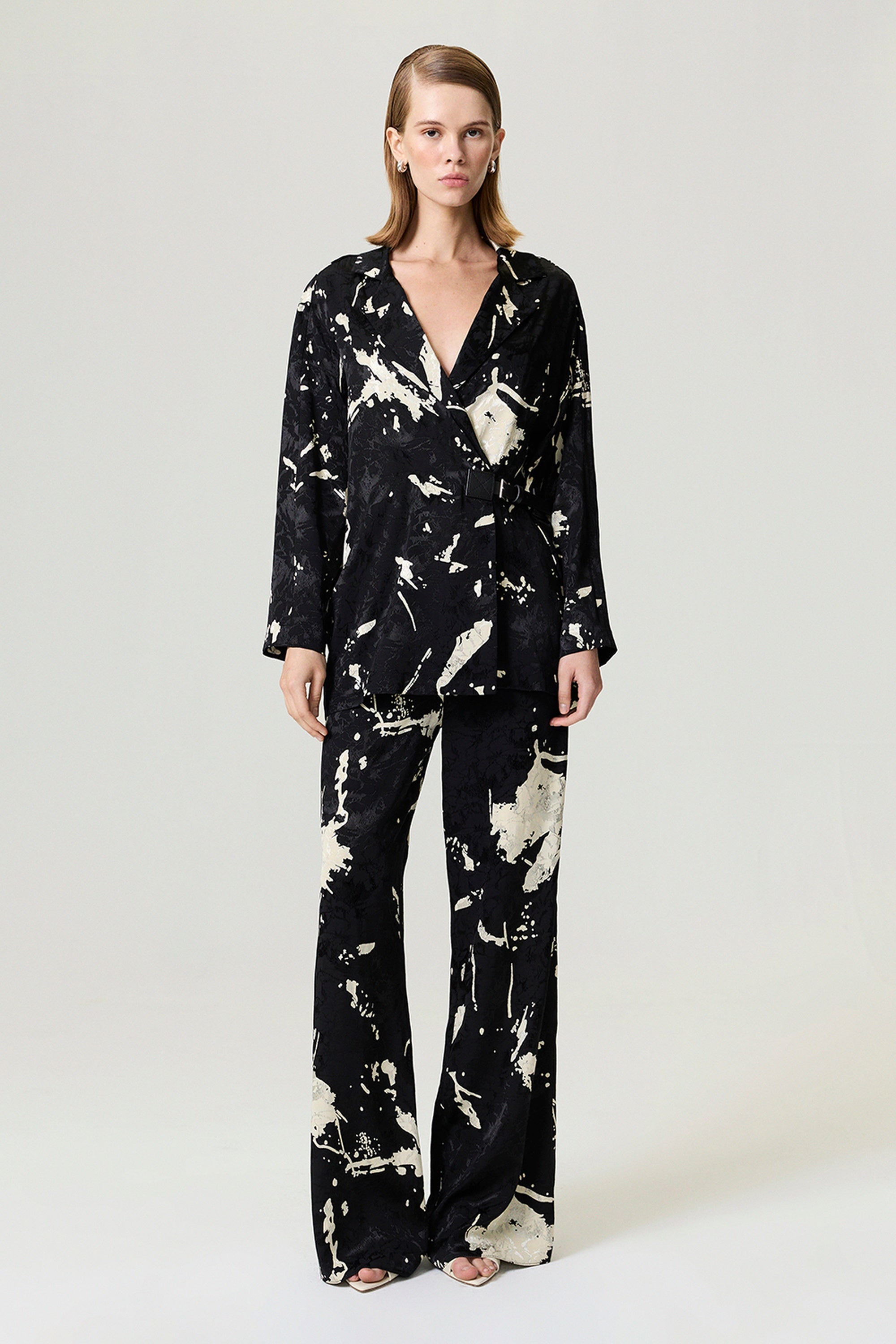 Black and White Draped Pants