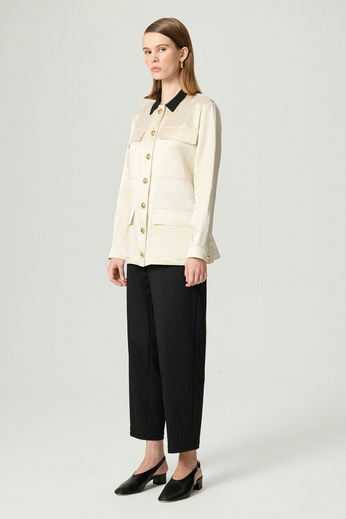 Gold Button Detailed Jacket