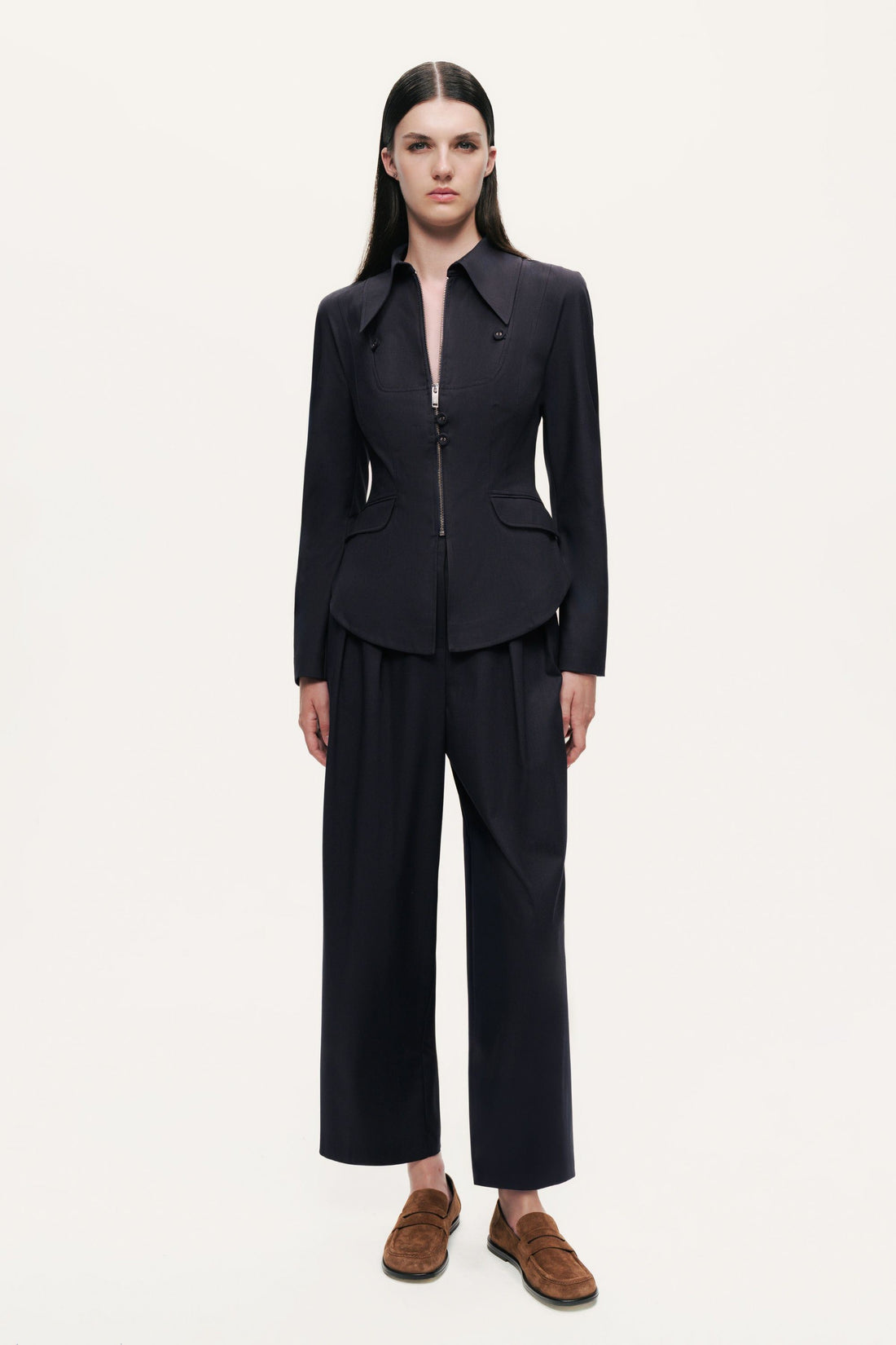 Zip-Front Tailored Jacket