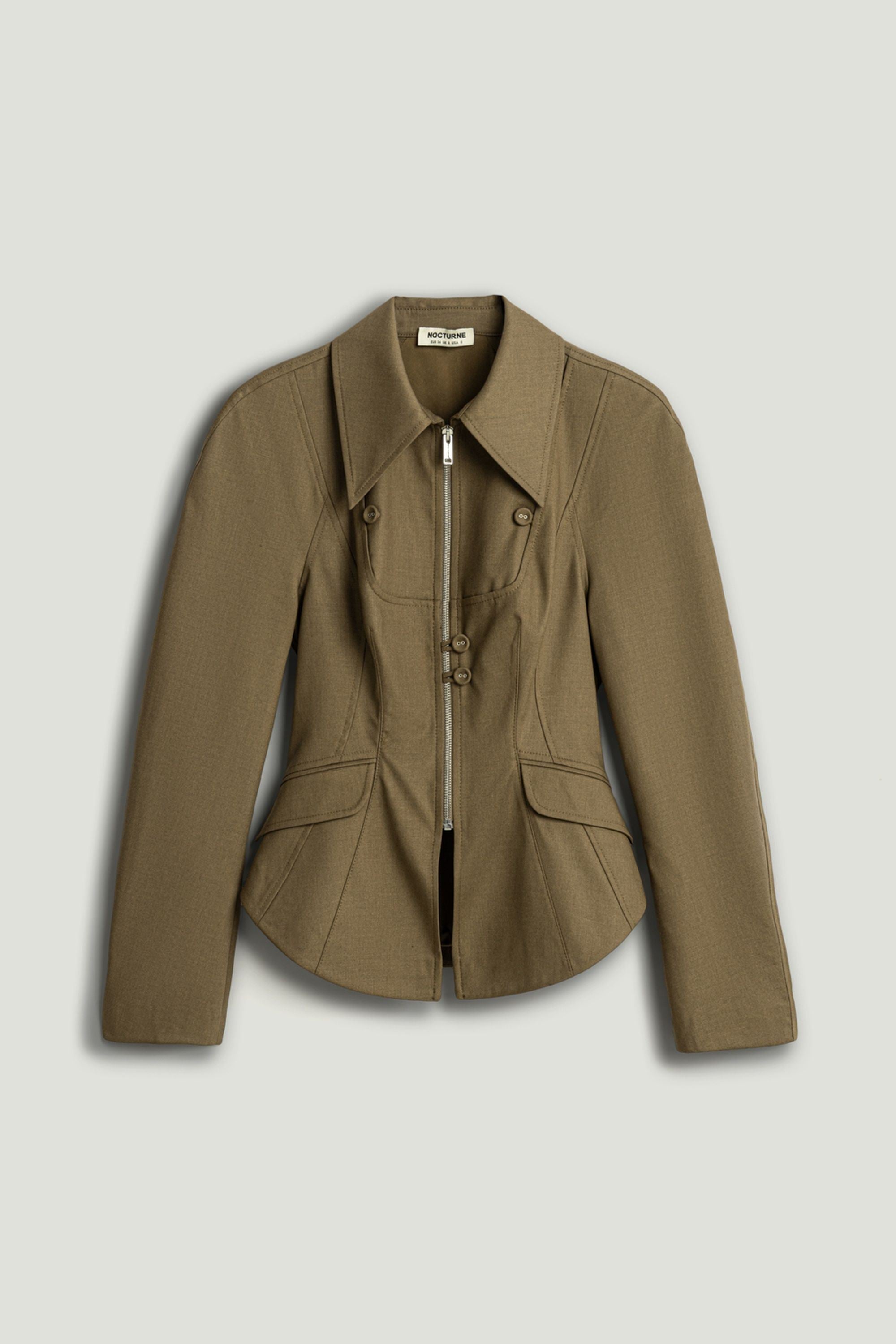 Zip-Front Tailored Jacket