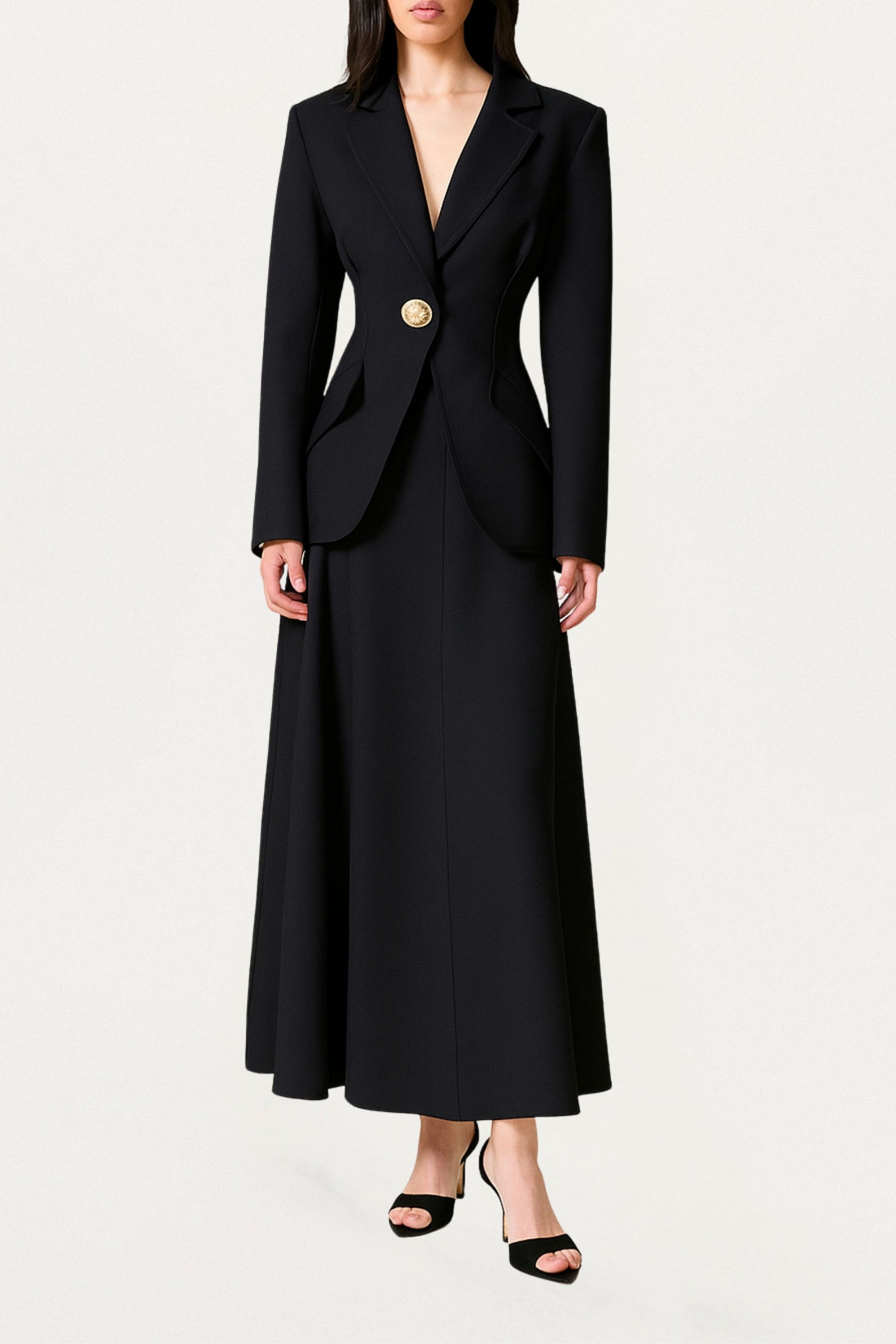 Sculpted Single-Button Tailored Jacket