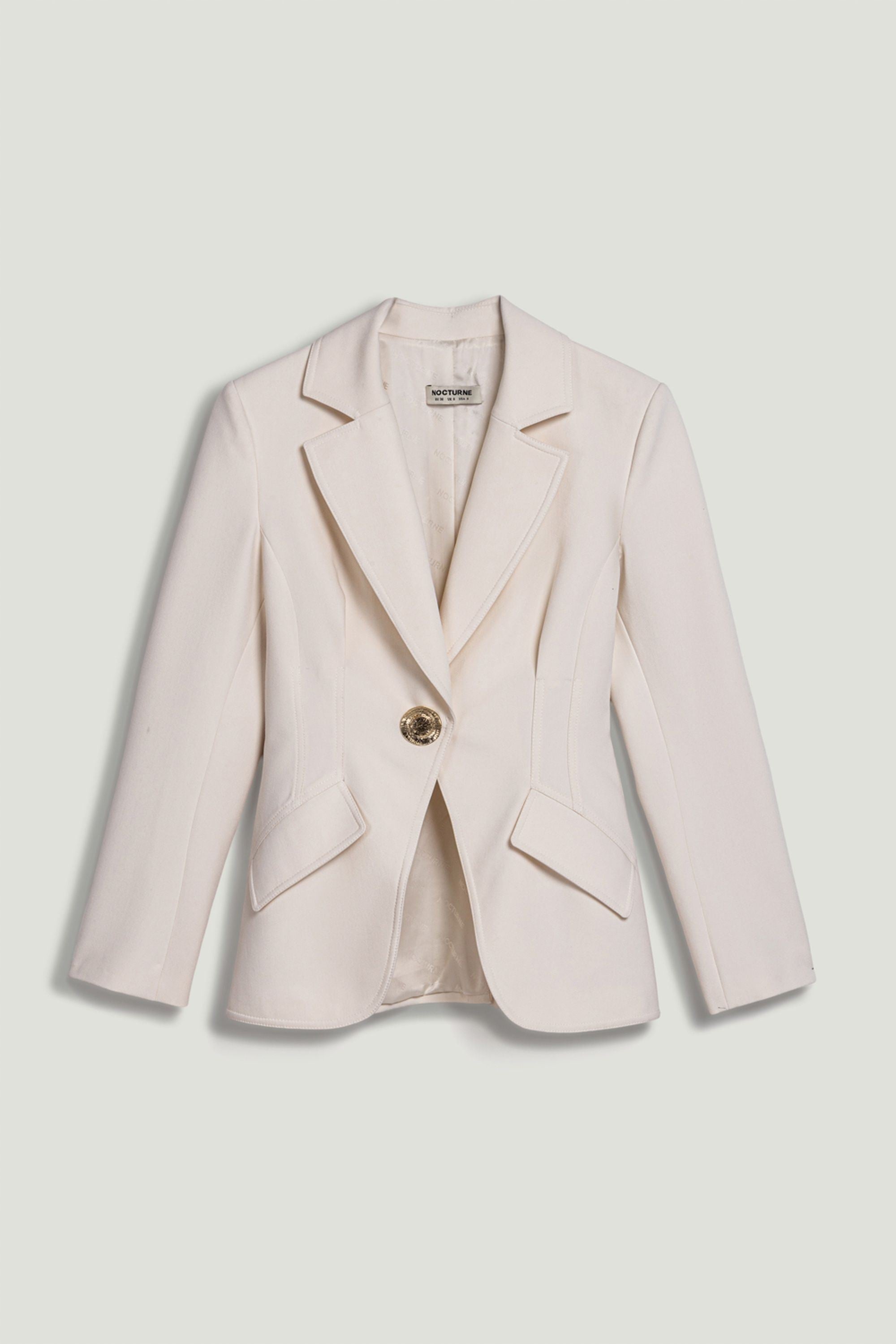 Gold Accent Padded Shoulder Jacket