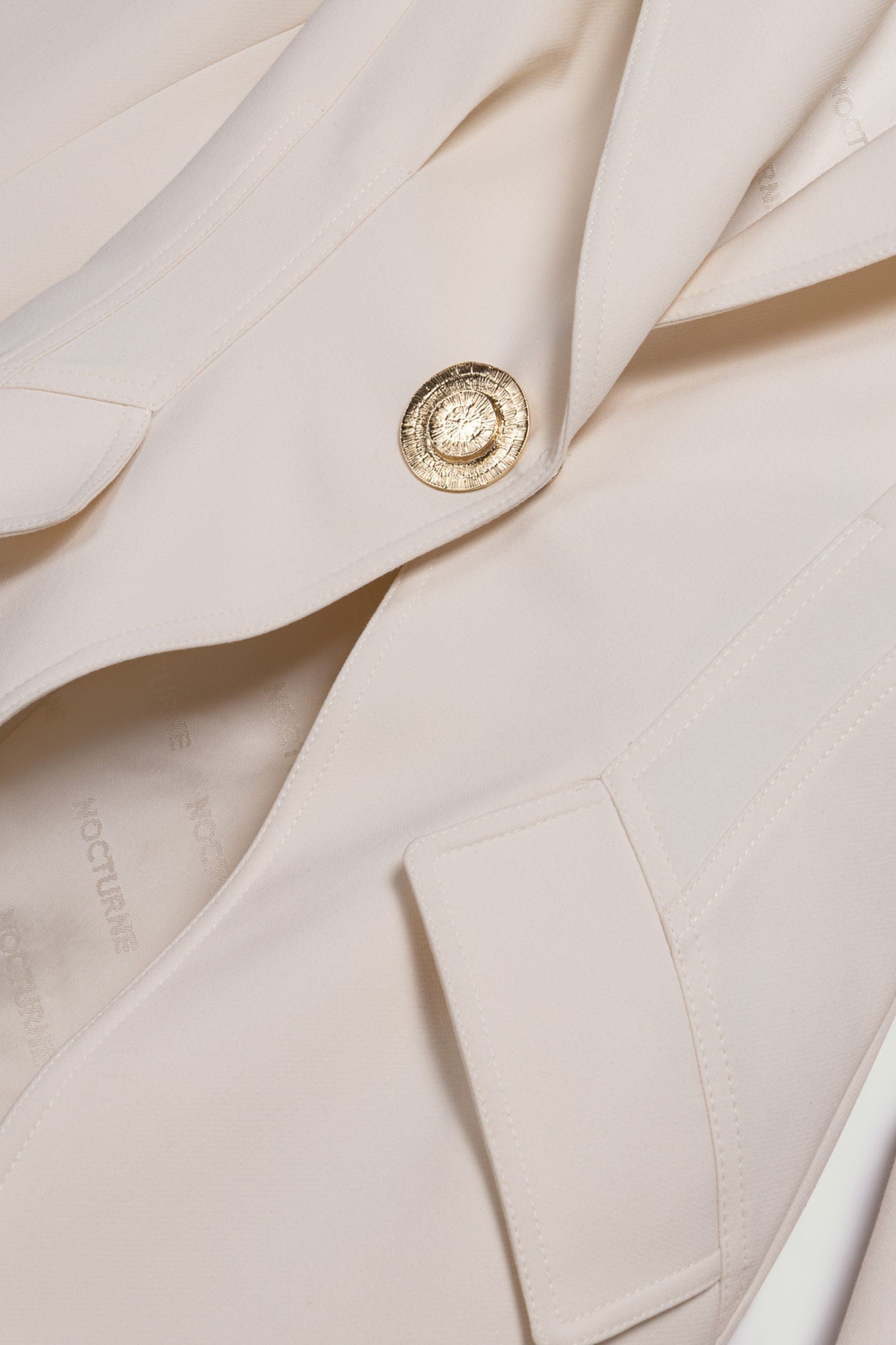 Gold Accent Padded Shoulder Jacket