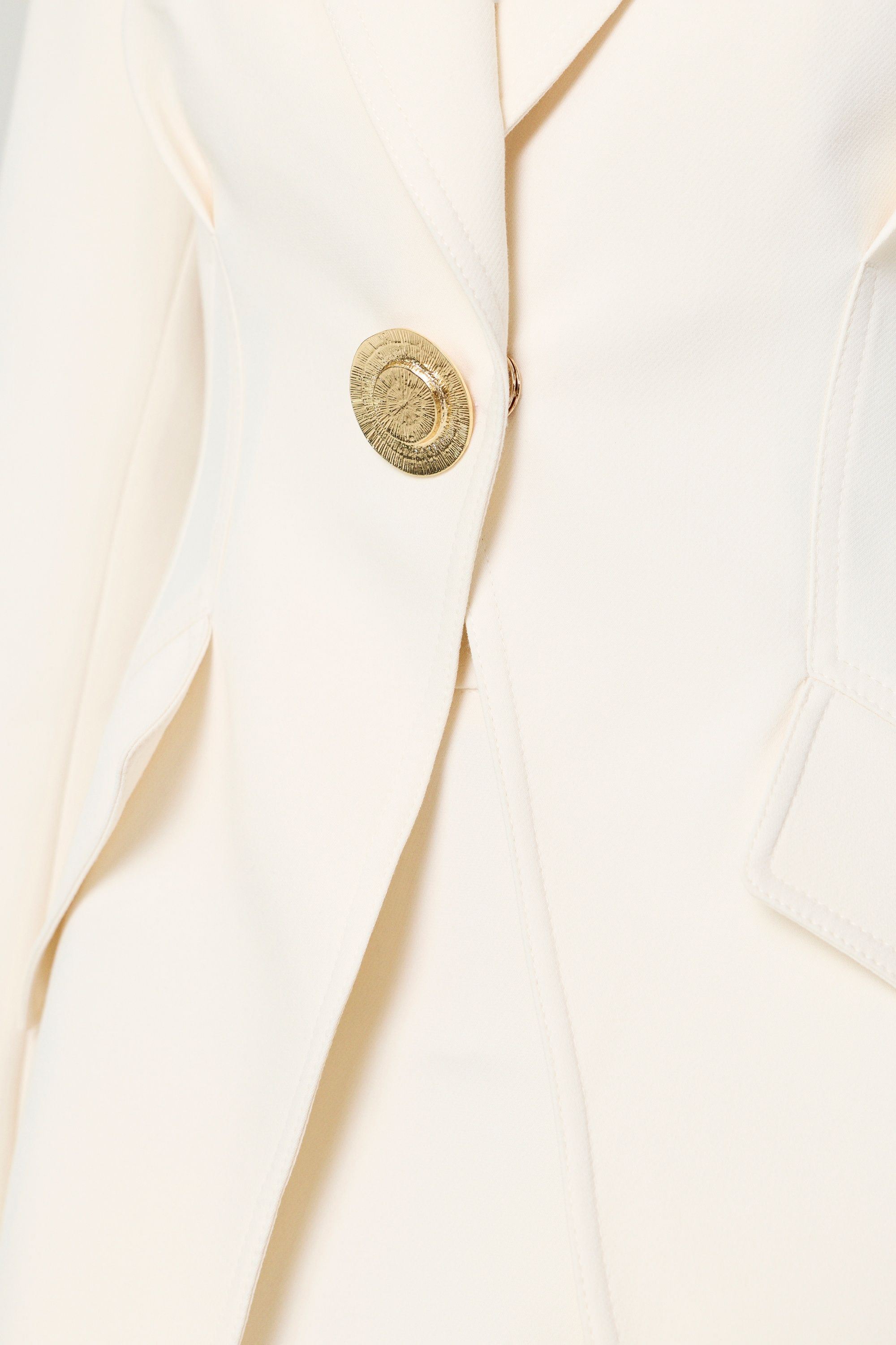 Gold Accent Padded Shoulder Jacket