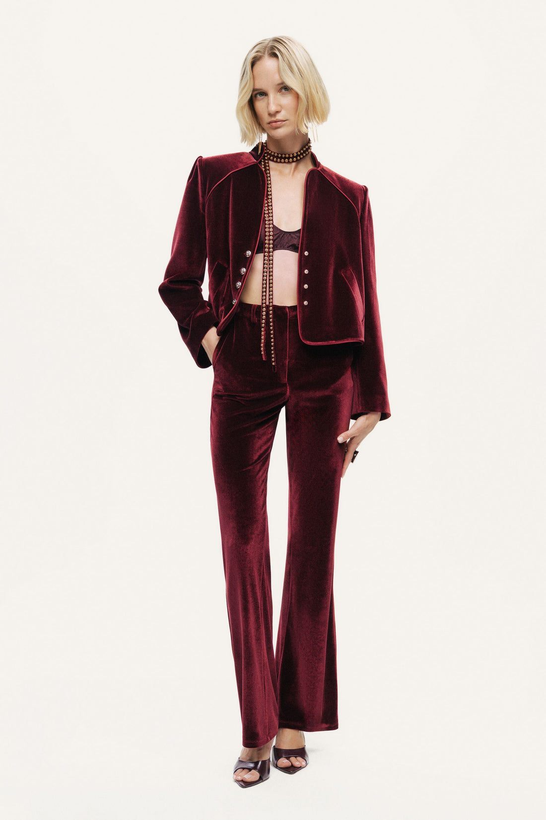 Velvet Cropped Jacket