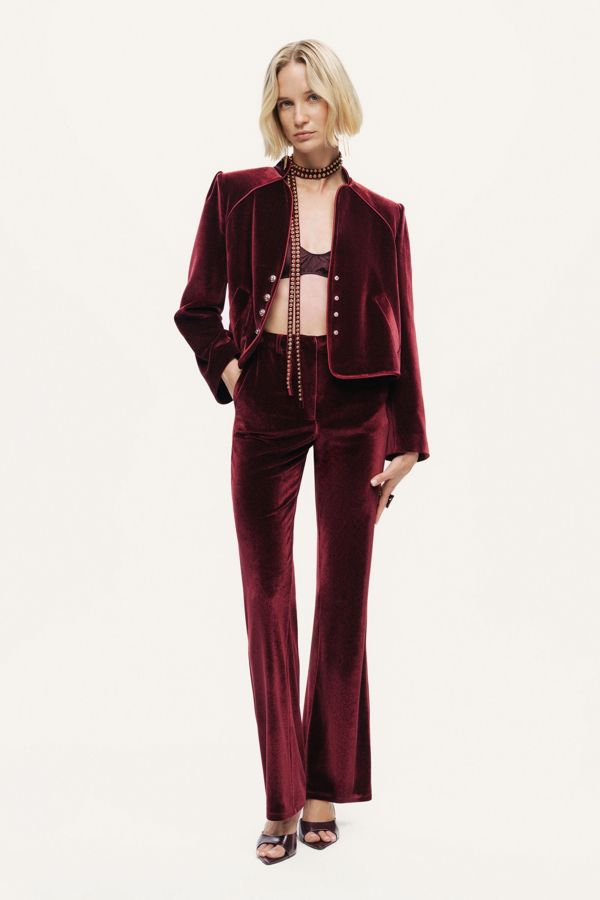 Velvet Cropped Jacket