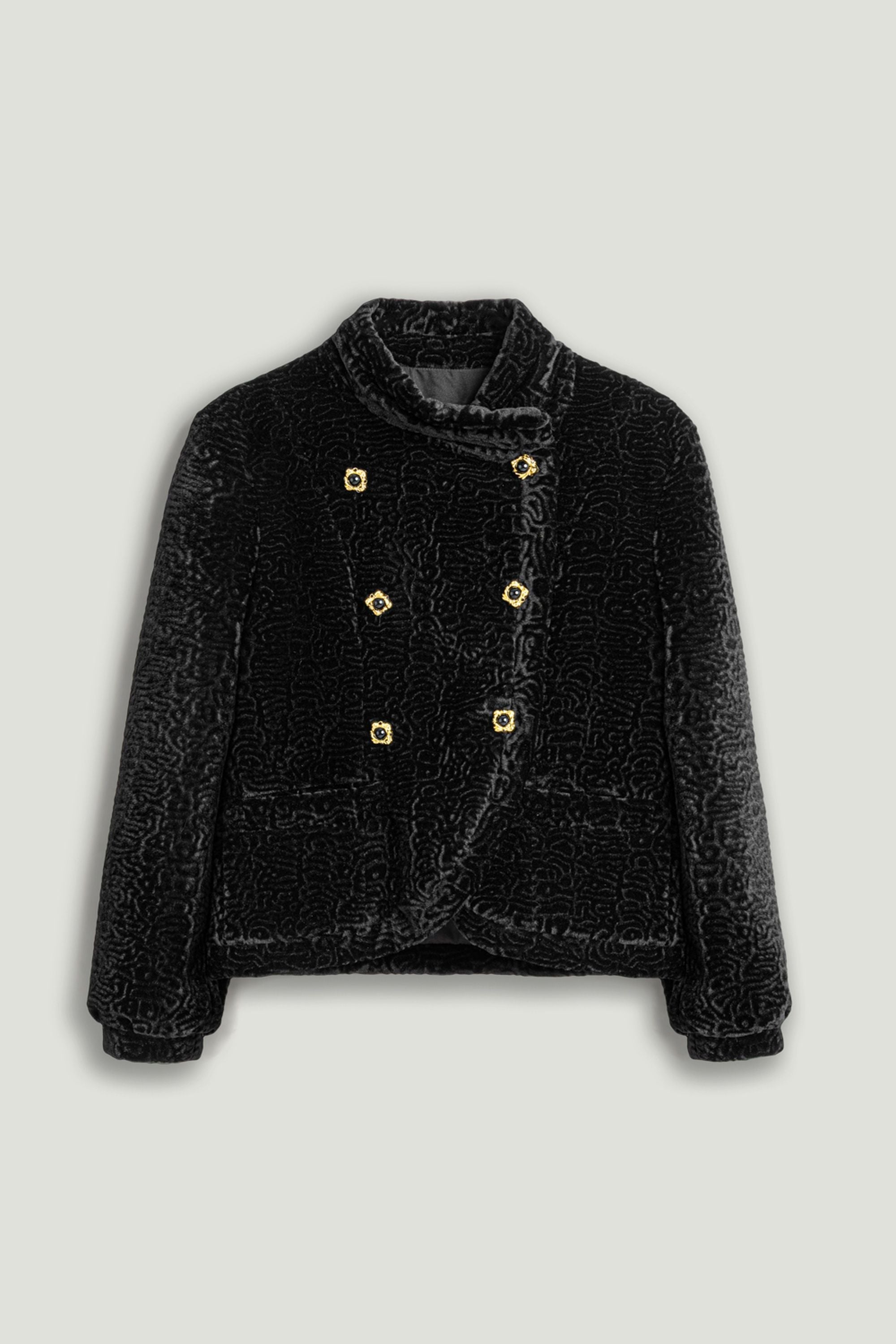 Textured High Neck Jacket