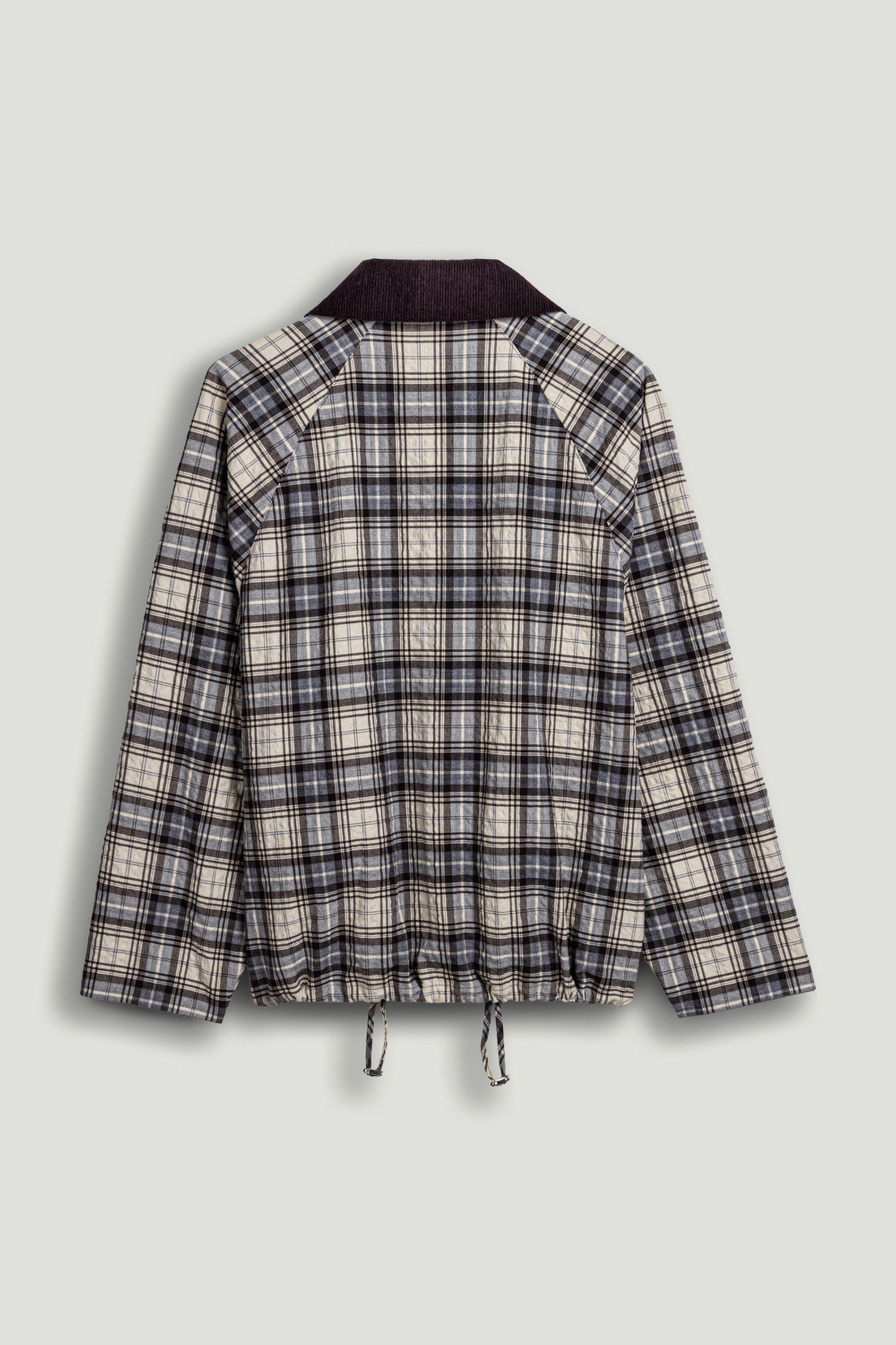 Checked Contrast Collar Jacket