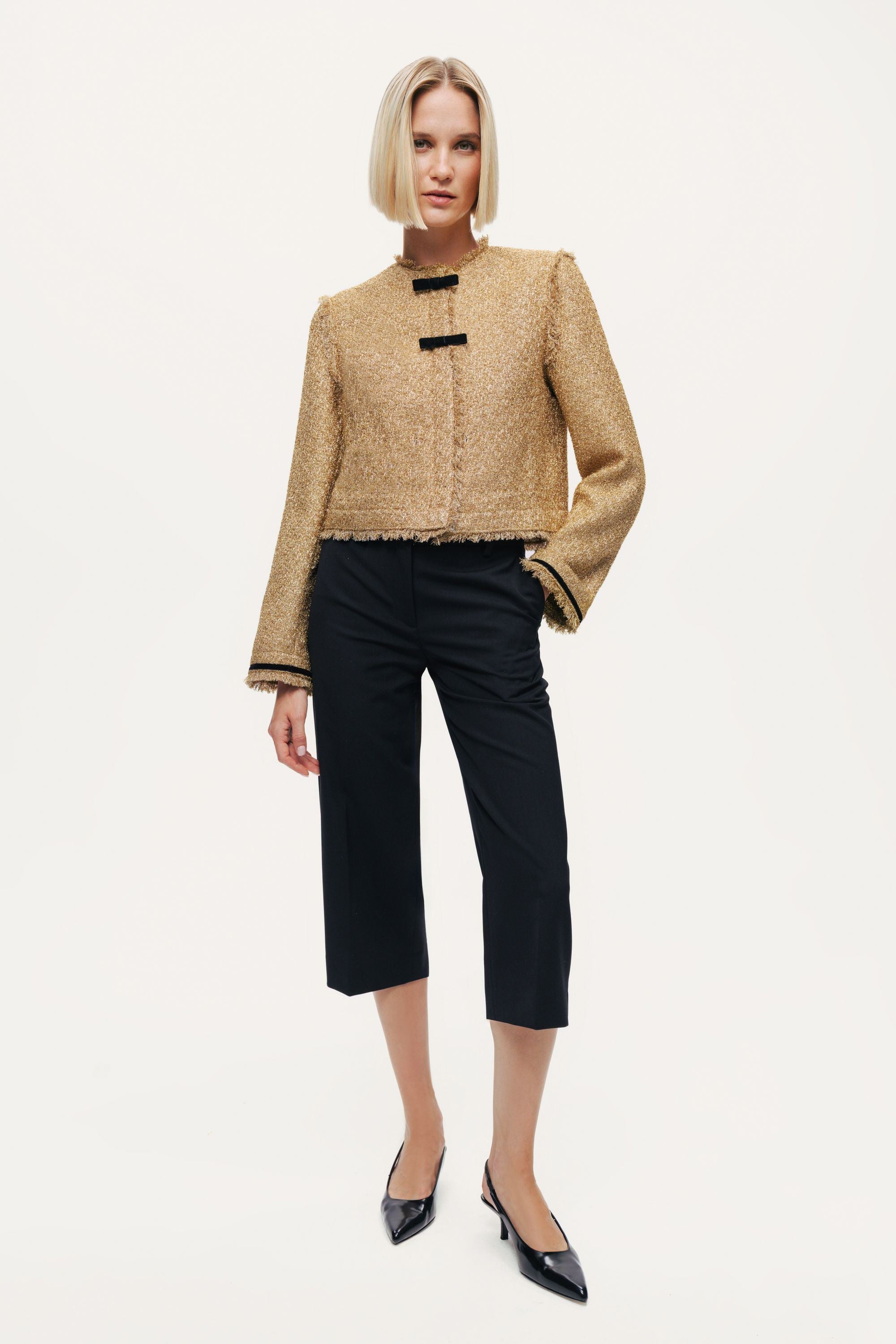 Textured Cropped Jacket