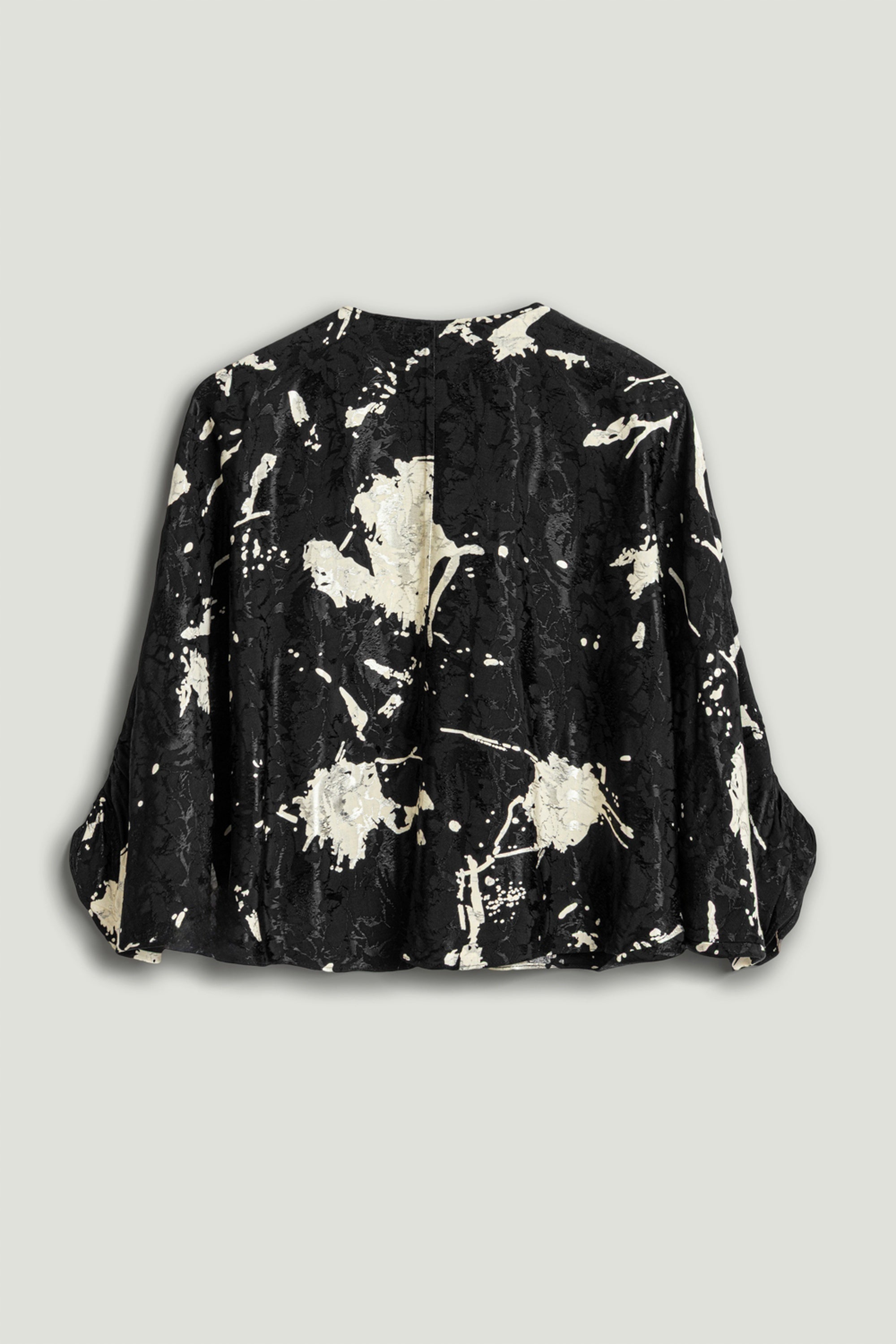 Abstract Print Jacquard Blouse