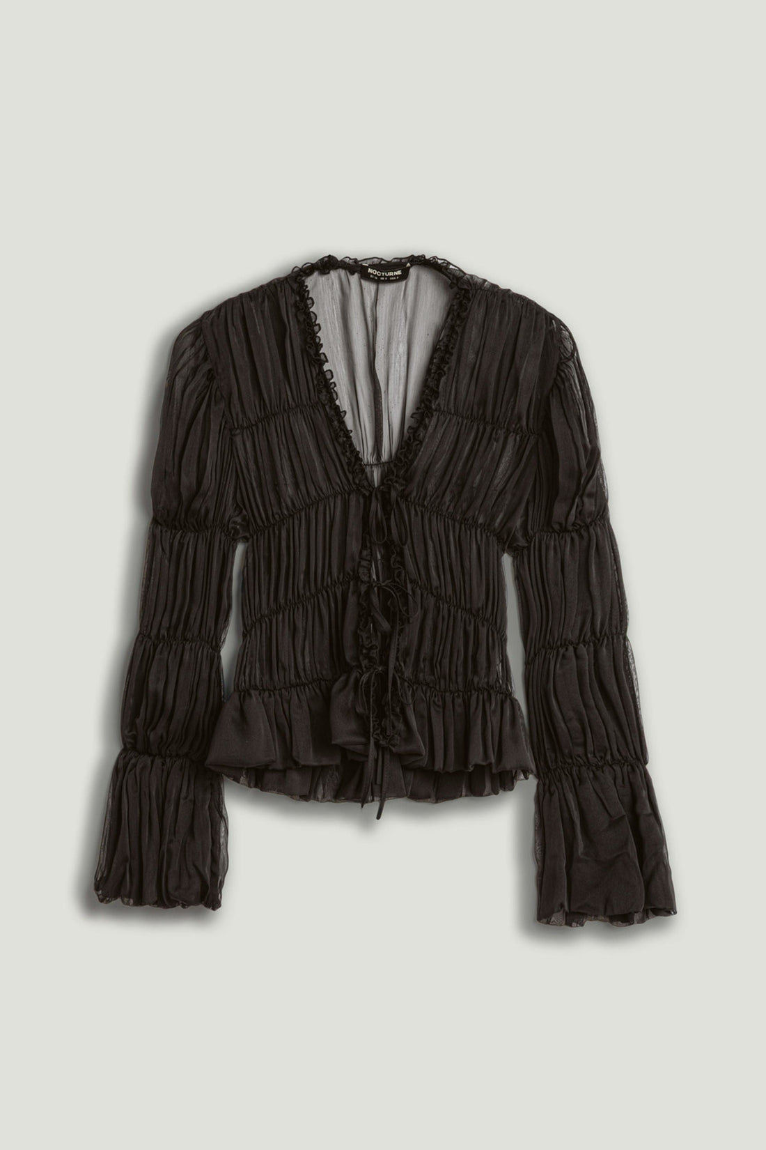 Ruched Sheer Blouse