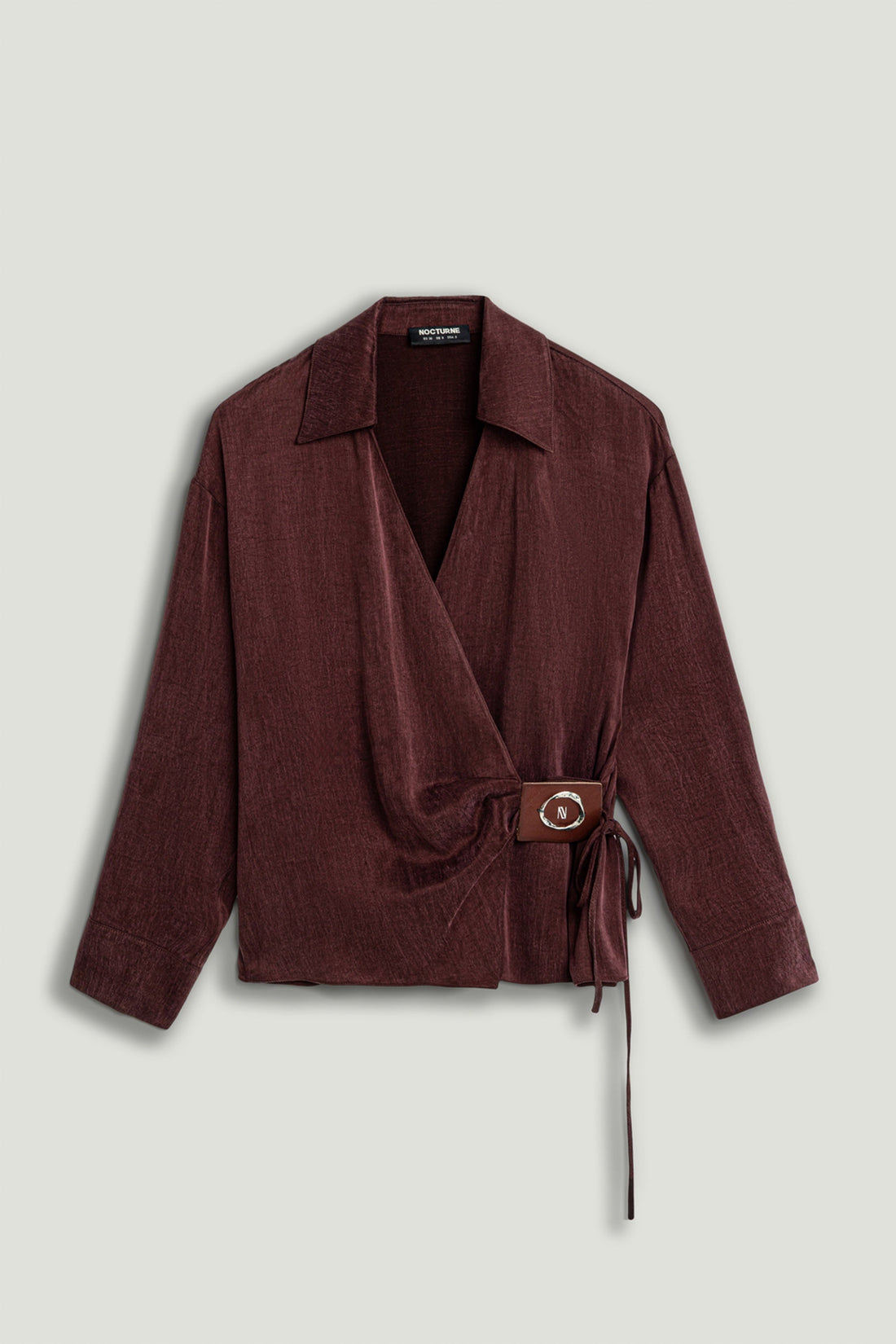 Logo Buckle Wrap Blouse