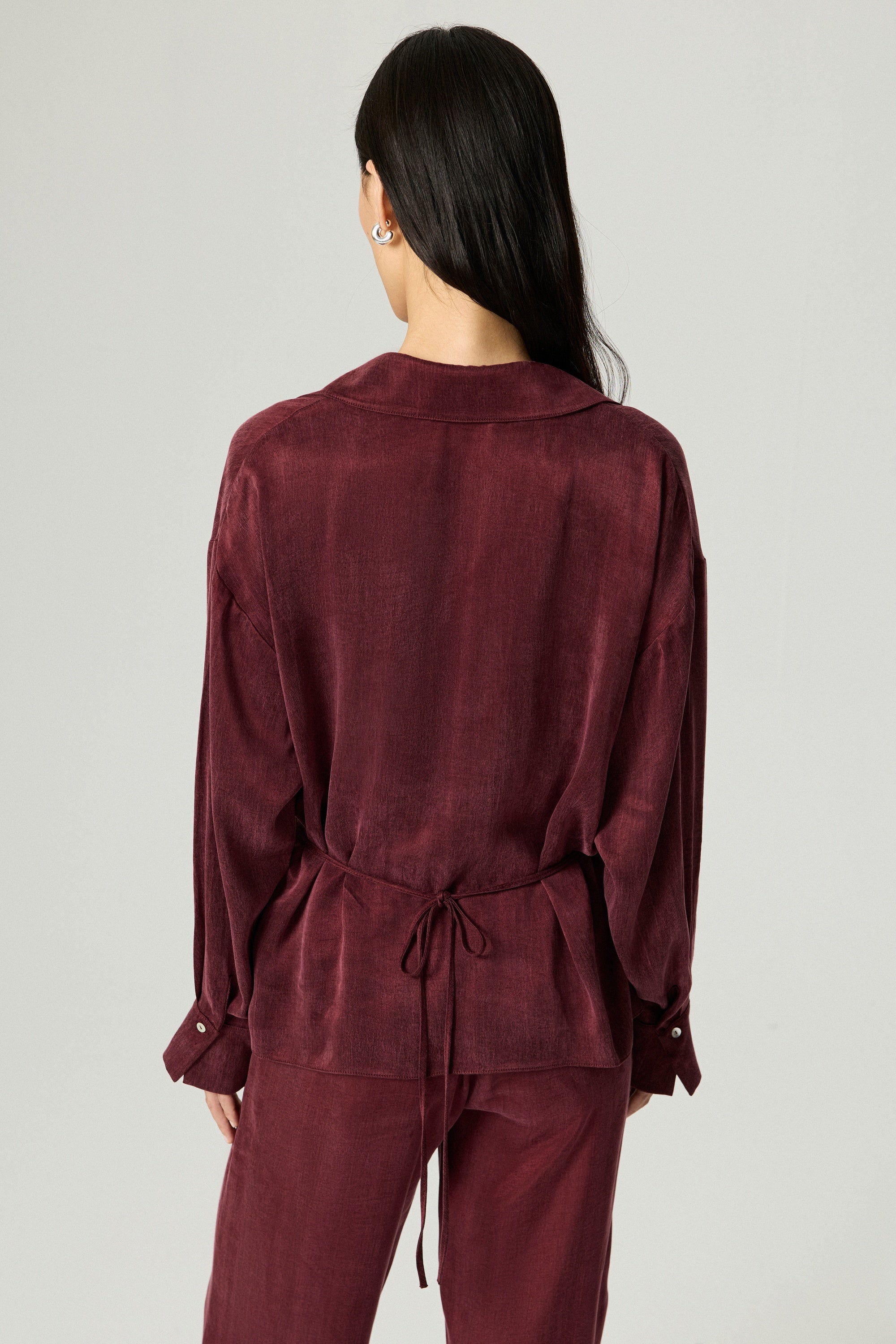 Logo Buckle Wrap Blouse