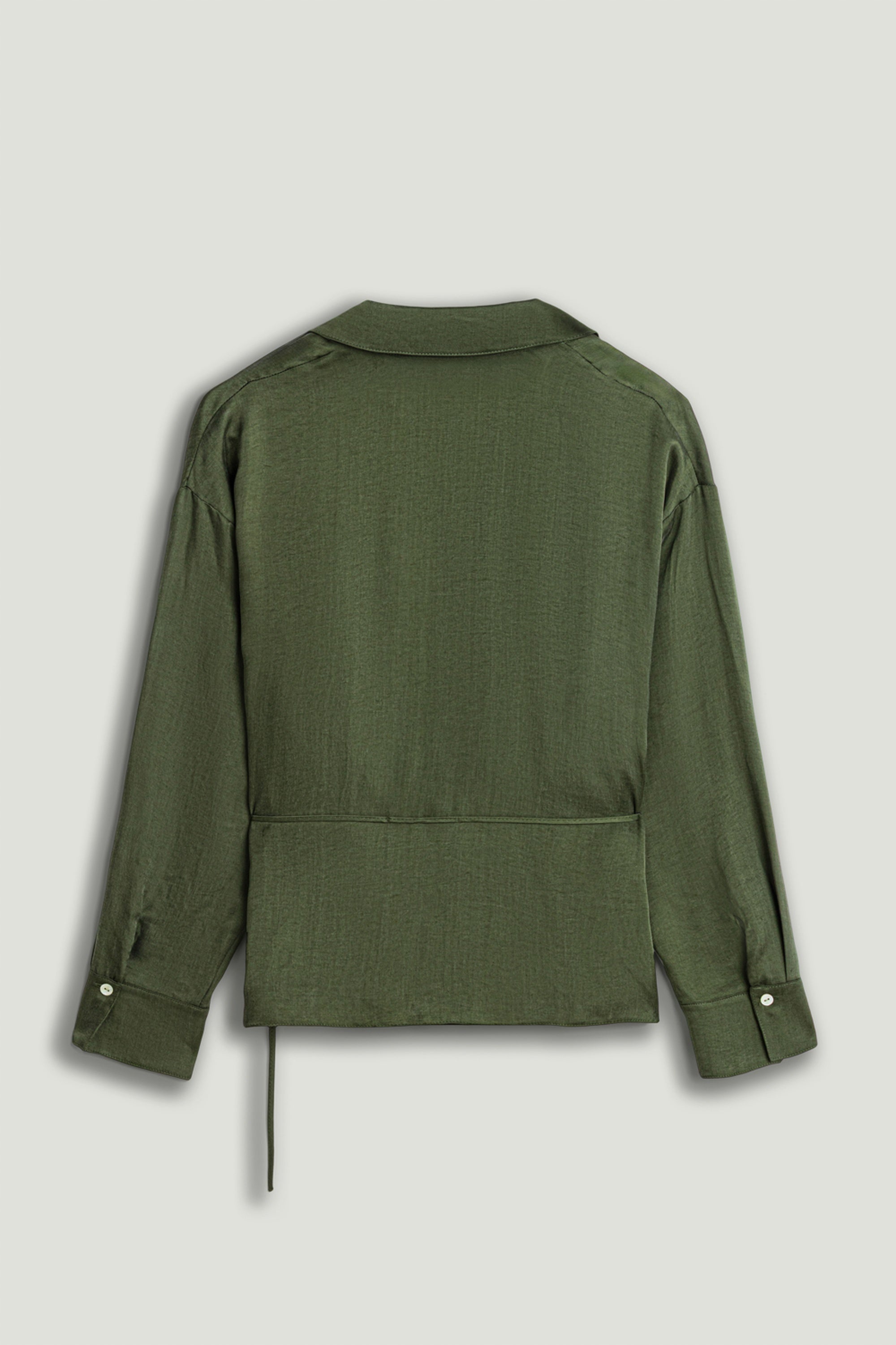 Logo Buckle Wrap Blouse