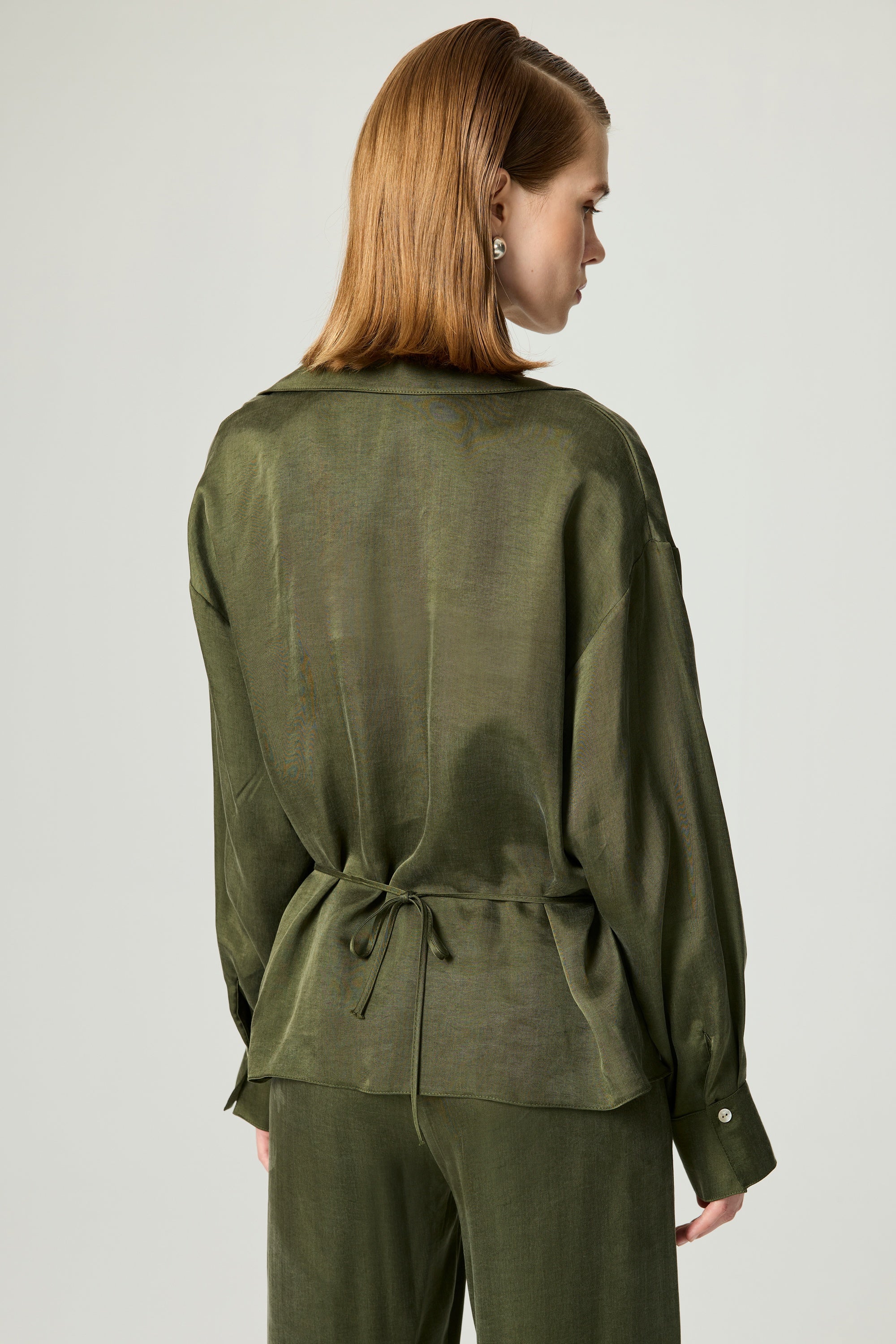 Logo Buckle Wrap Blouse