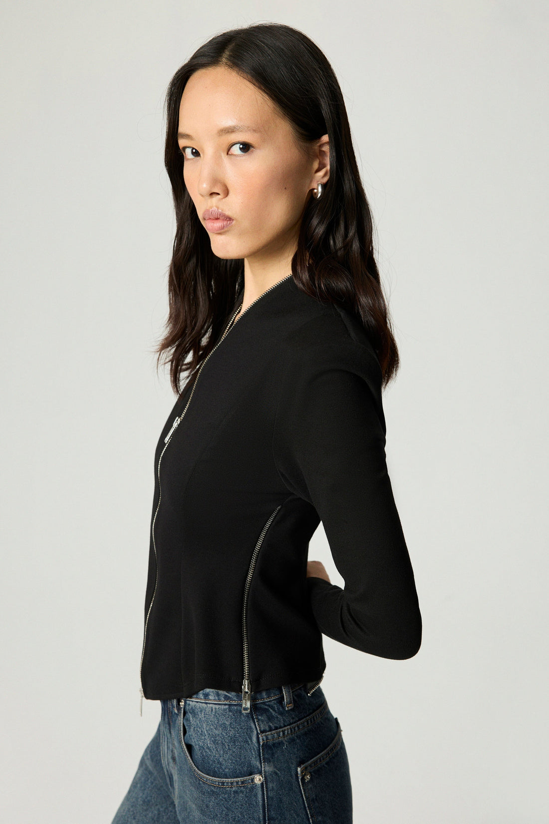 Zip Detail Blouse