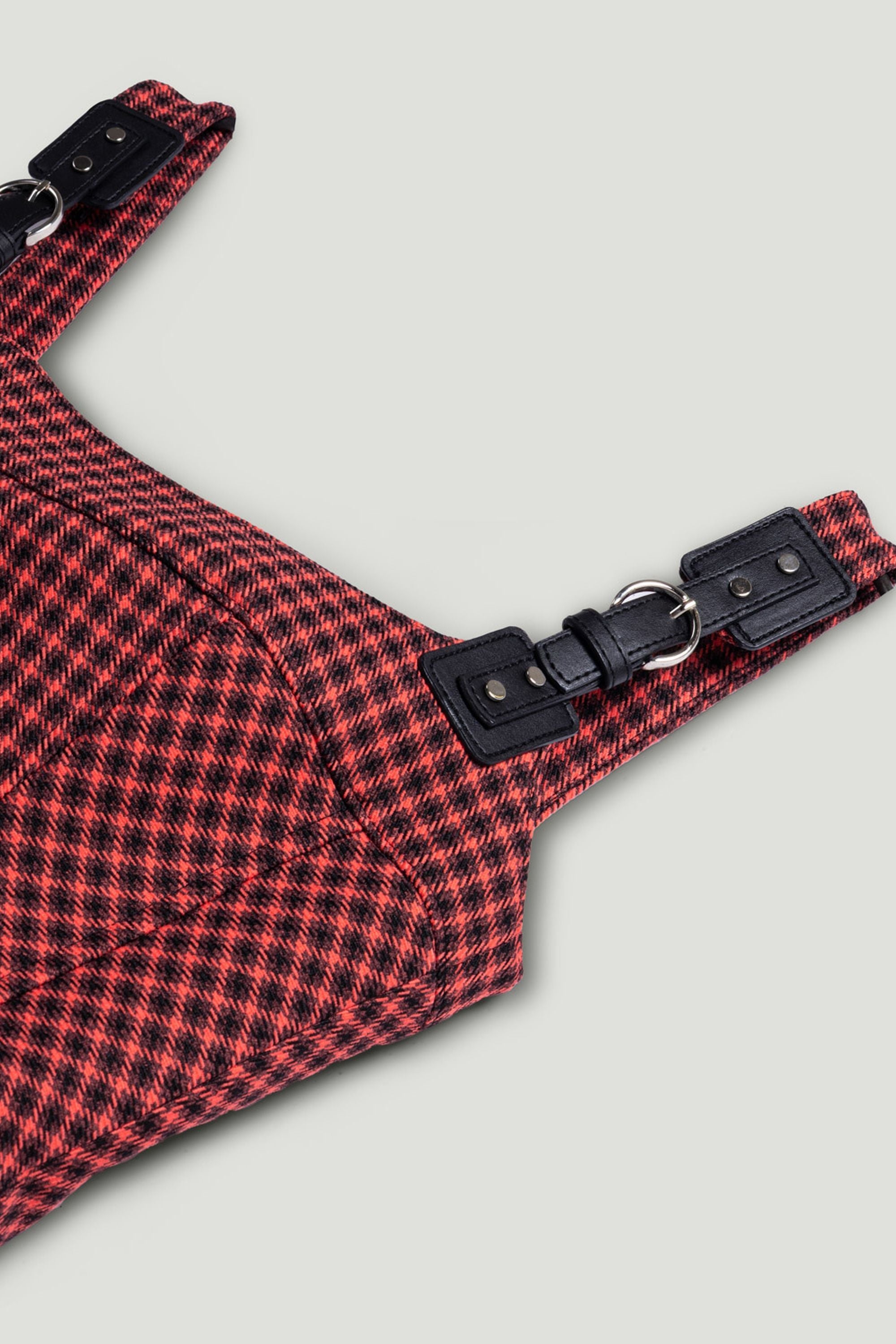 Checked Buckle Strap Corset Top