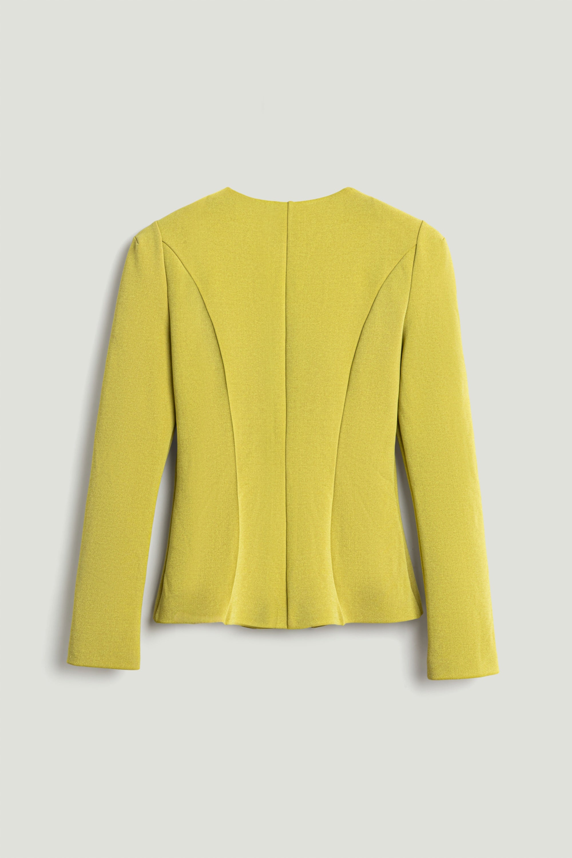 Zip-Front Structured Peplum Top