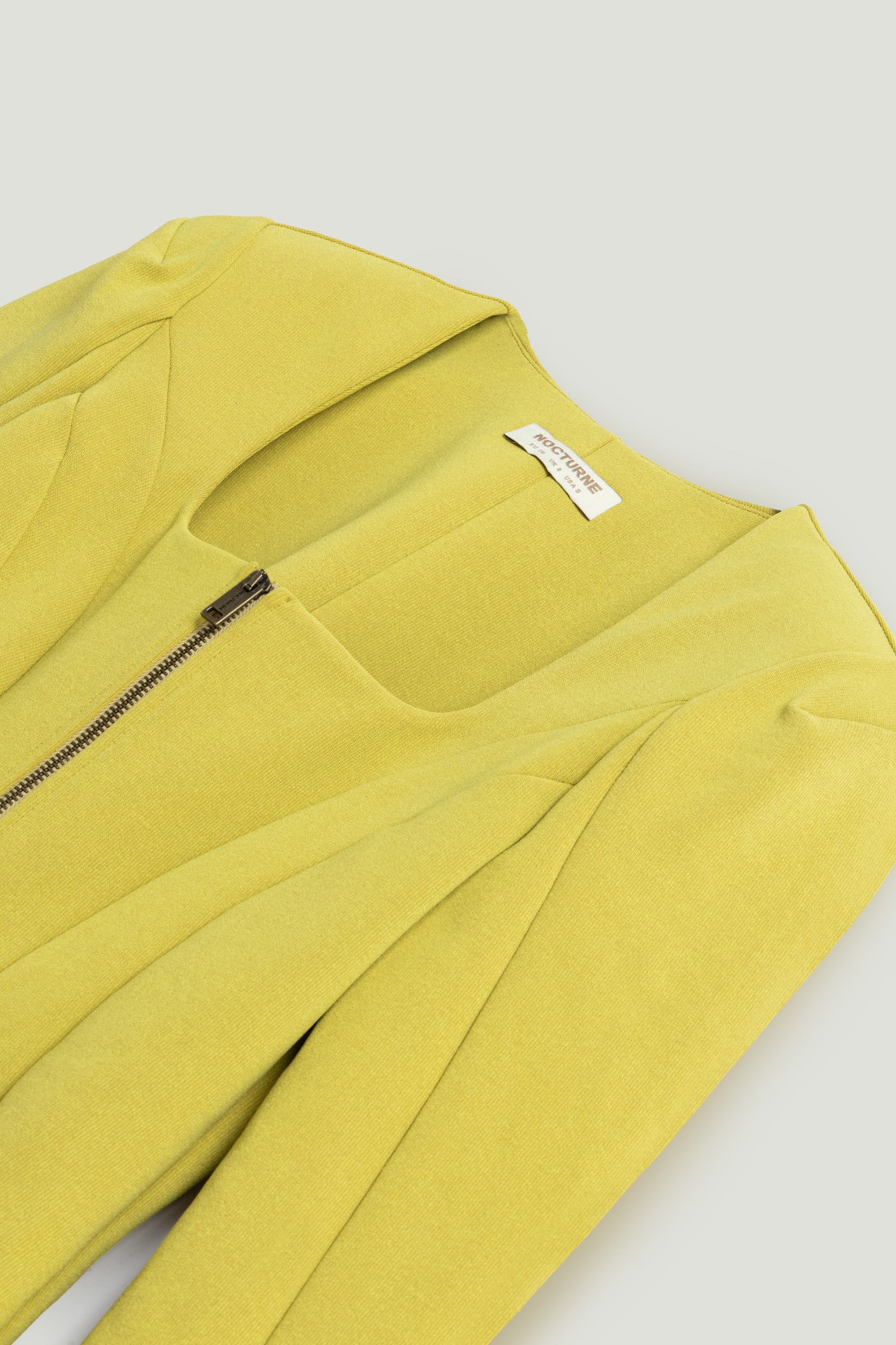 Zip-Front Structured Peplum Top