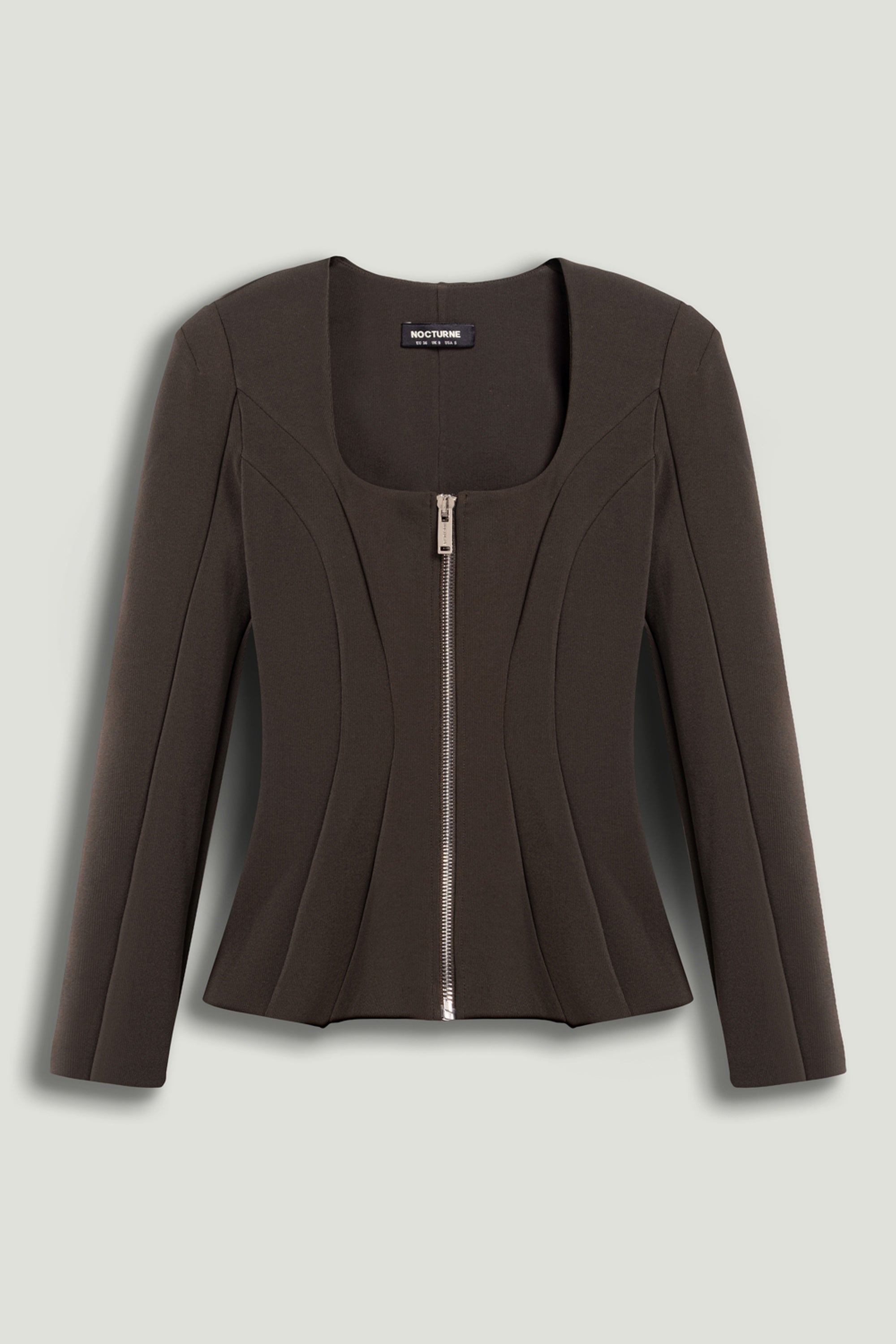 Zip-Front Structured Top