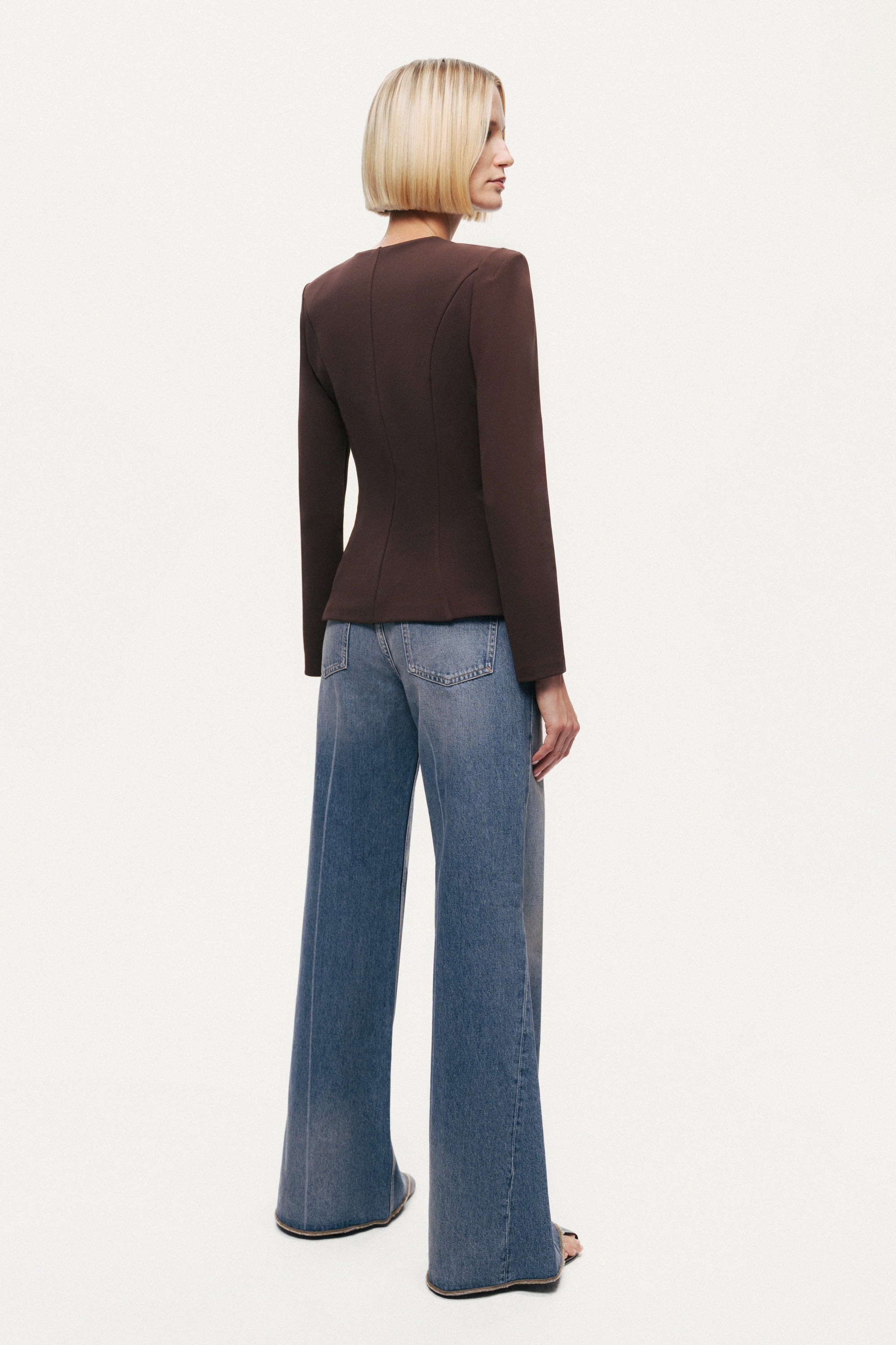 Zip-Front Structured Top