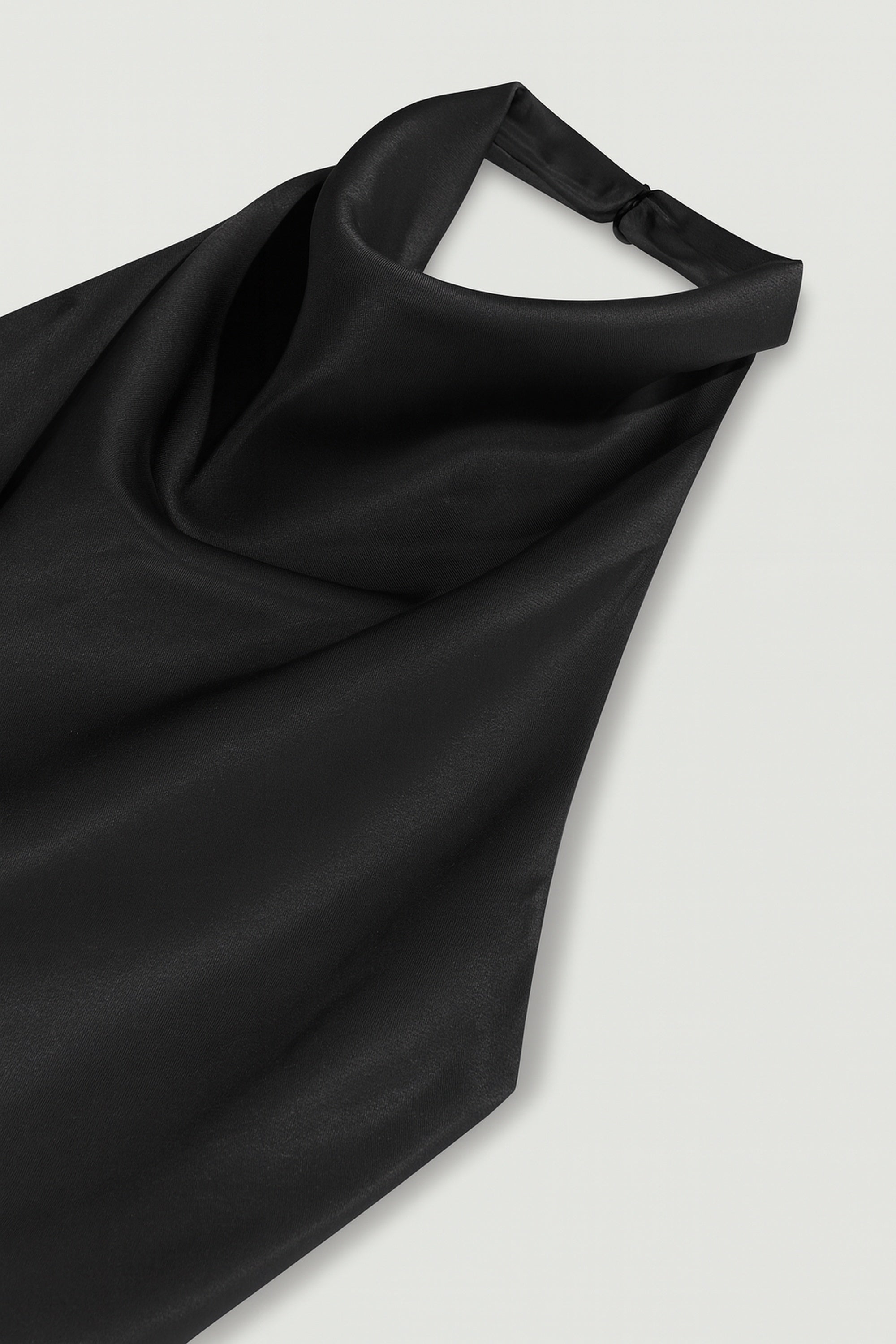 Satin Halter-Neck Draped Top