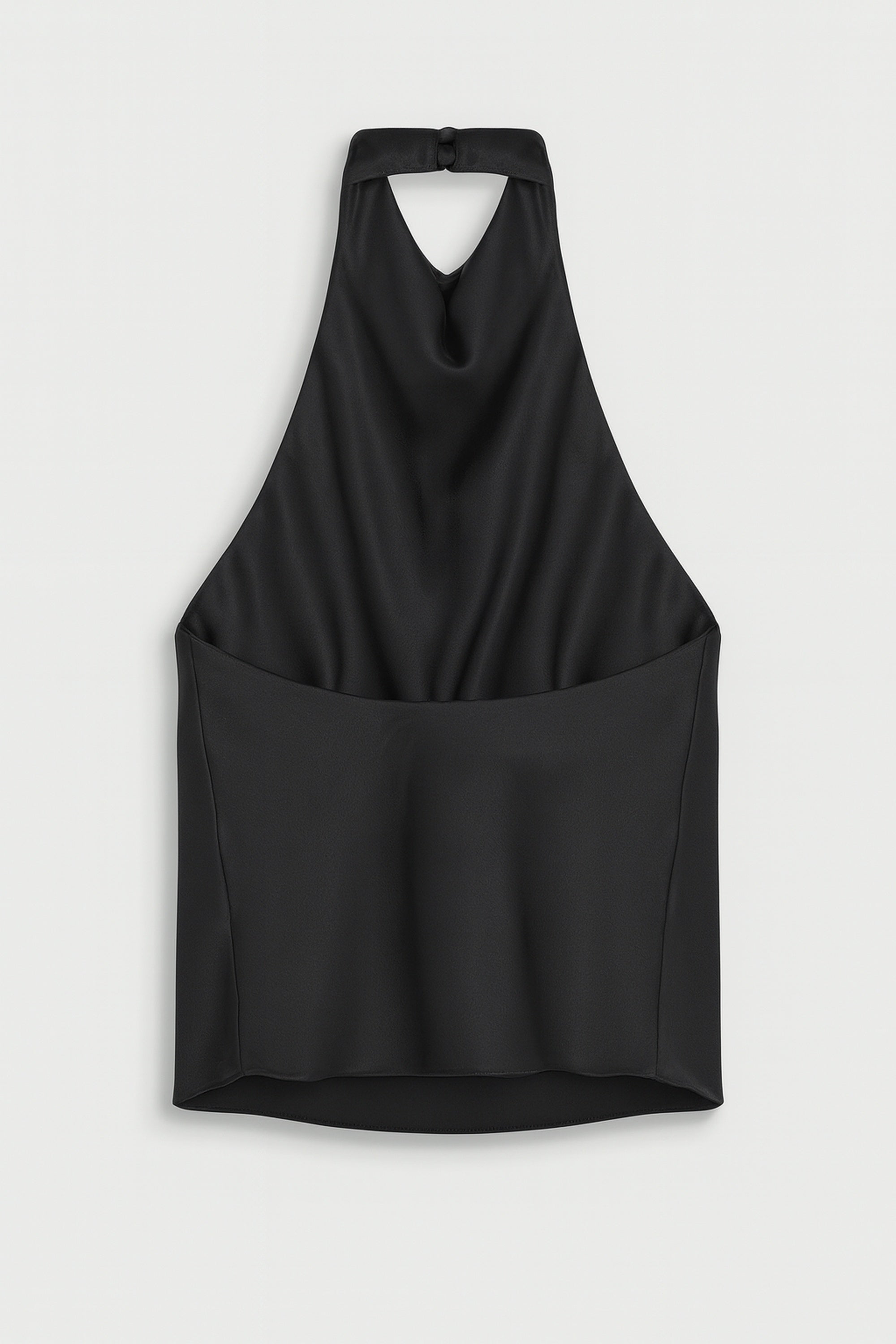 Satin Halter-Neck Draped Top
