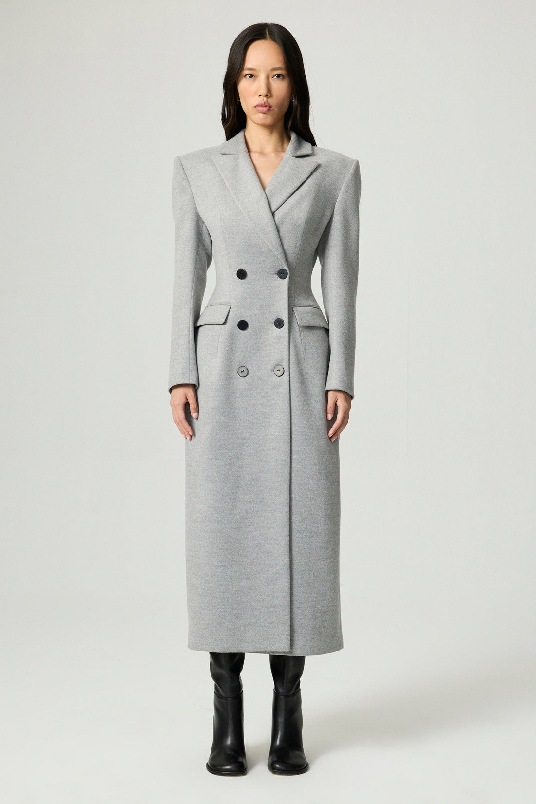 Structured Double-Breasted Maxi Coat