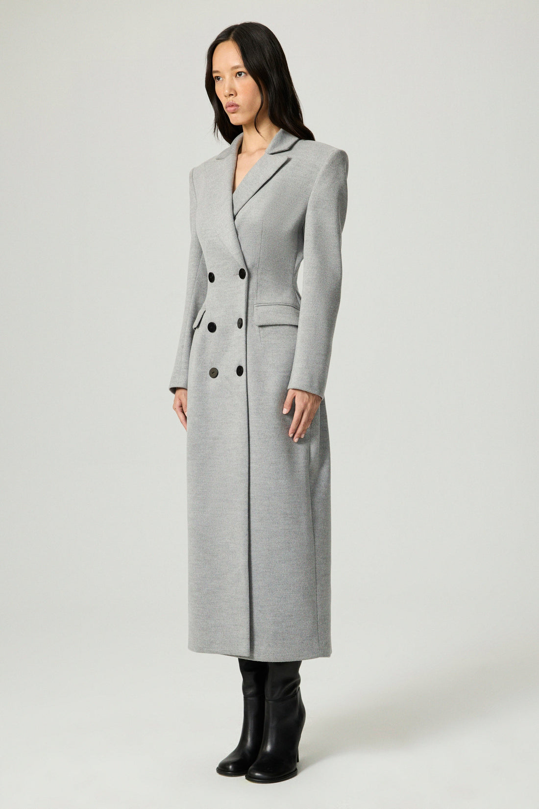 Structured Double-Breasted Maxi Coat