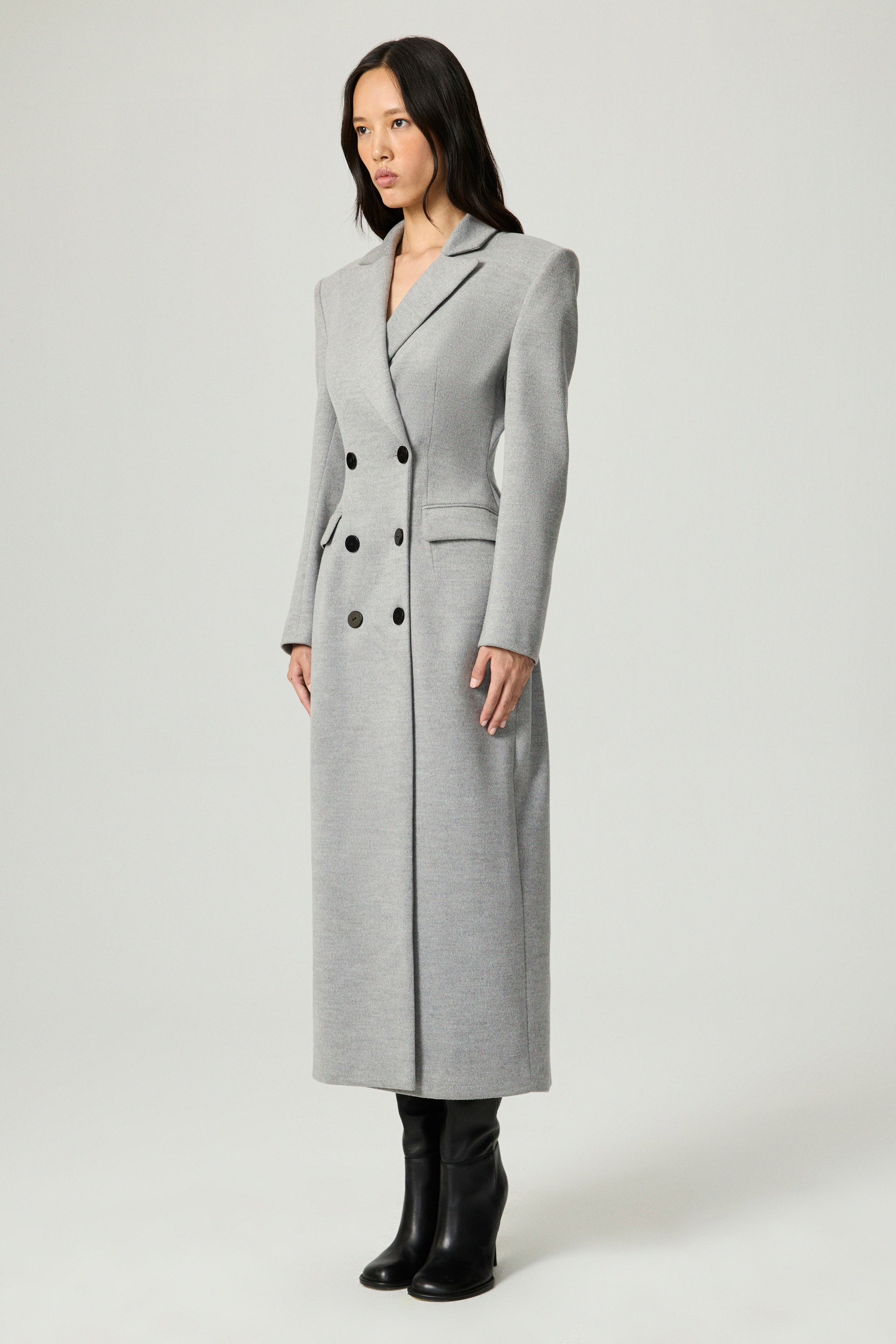 Structured Double-Breasted Maxi Coat