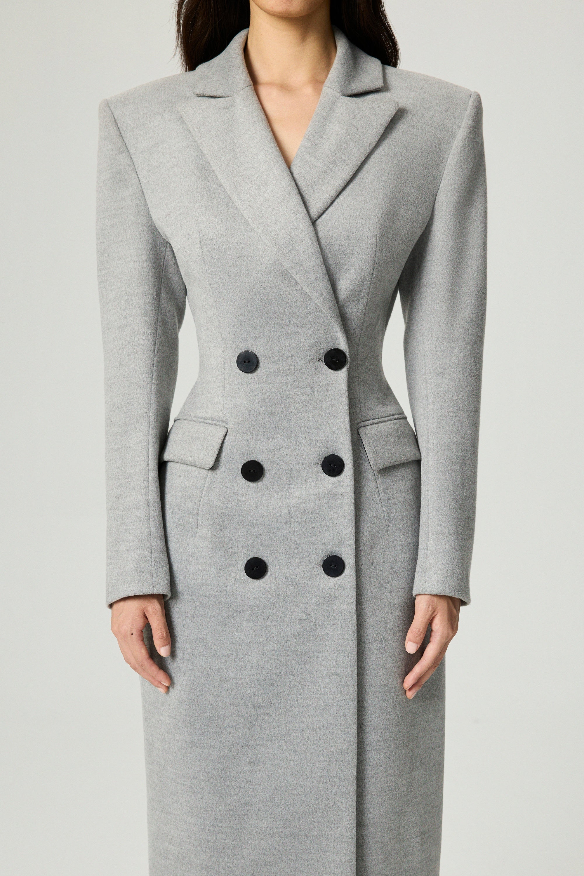 Structured Double-Breasted Maxi Coat