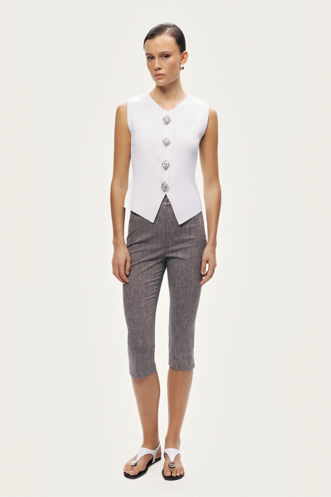 Embellished Sleeveless Knit Top