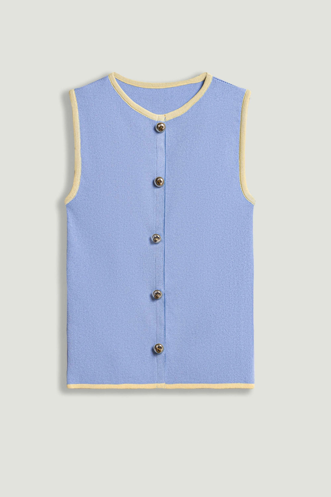 Button-Embellished Knit Top