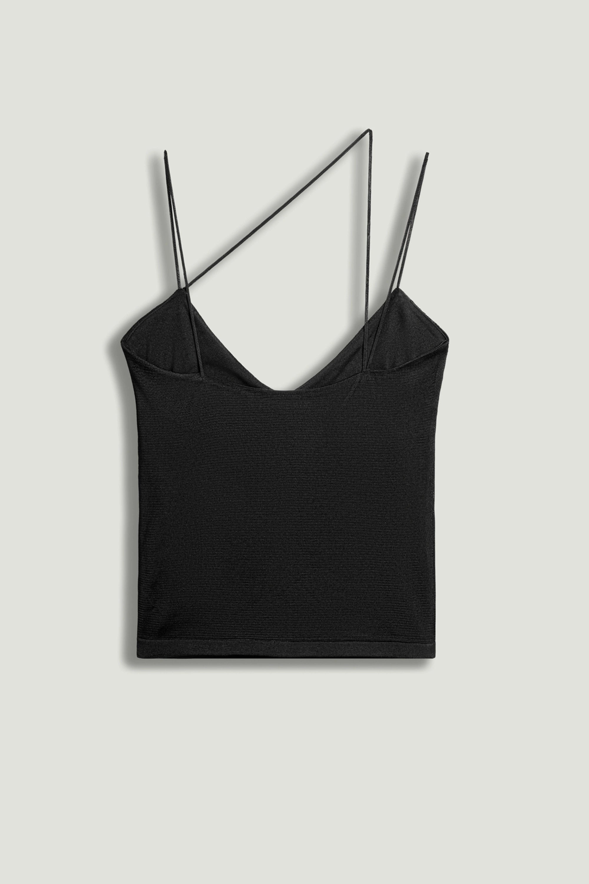 Black Strappy Knit Top