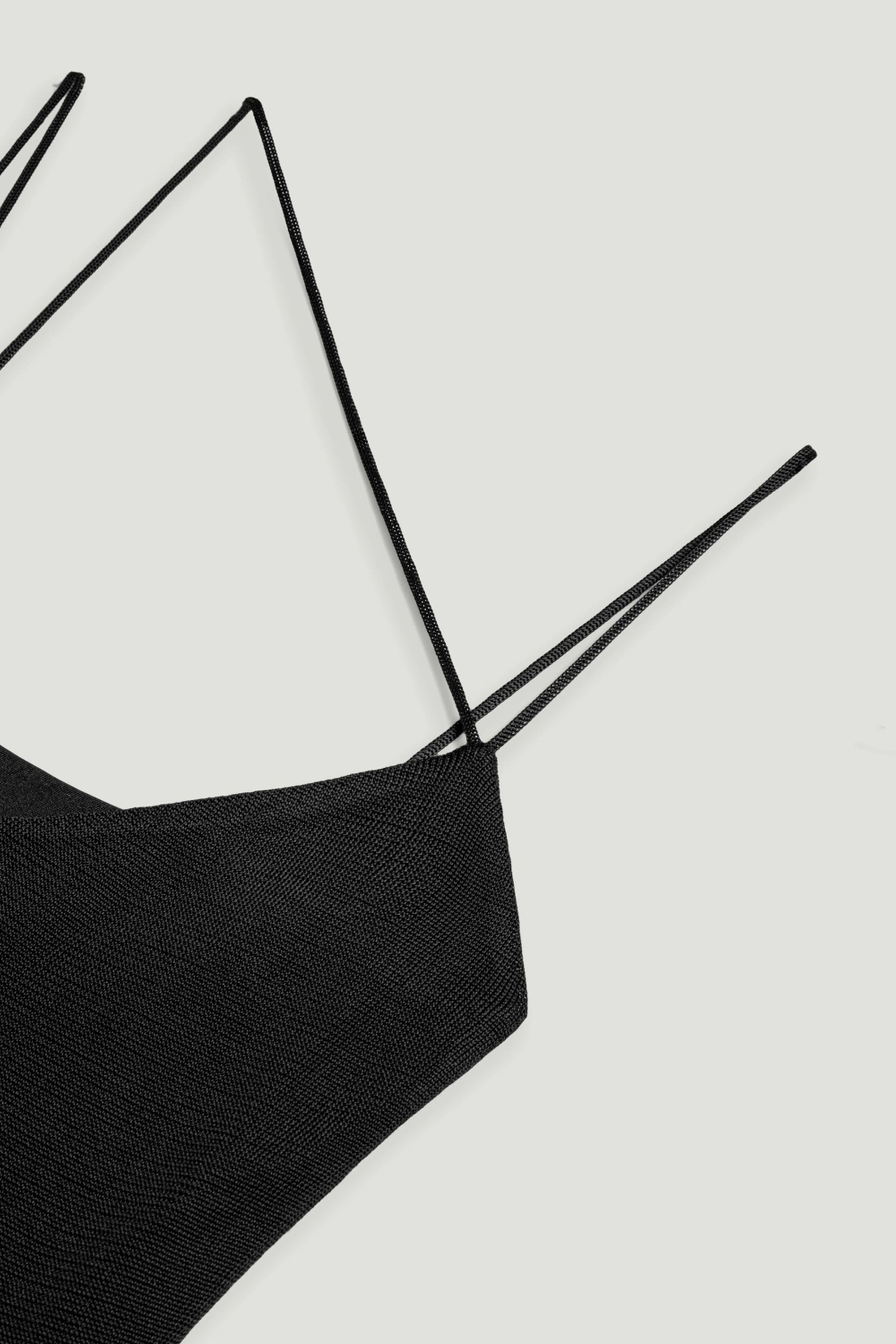 Black Strappy Knit Top