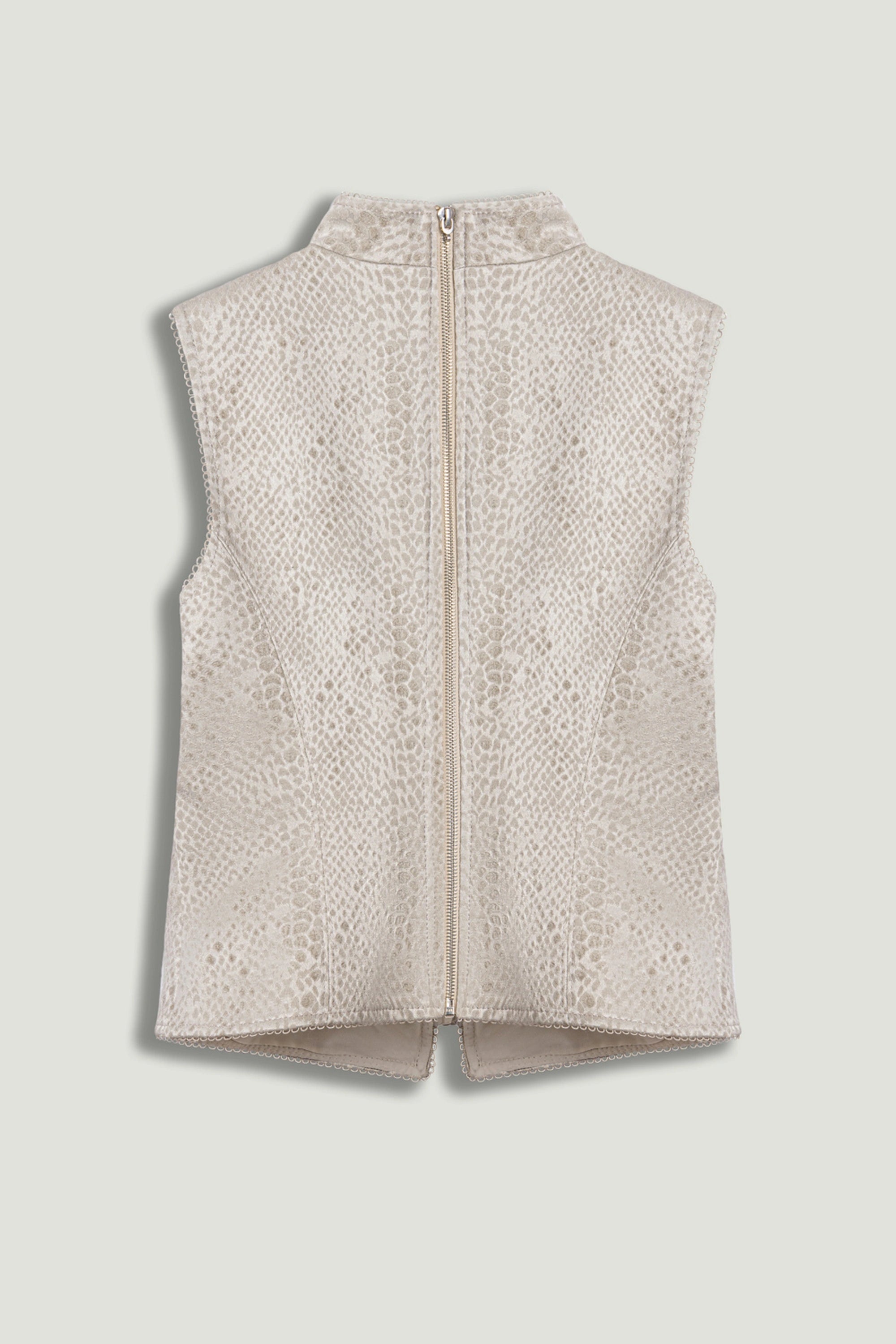 Braid-Trim Bustier Top with Built-In Bra