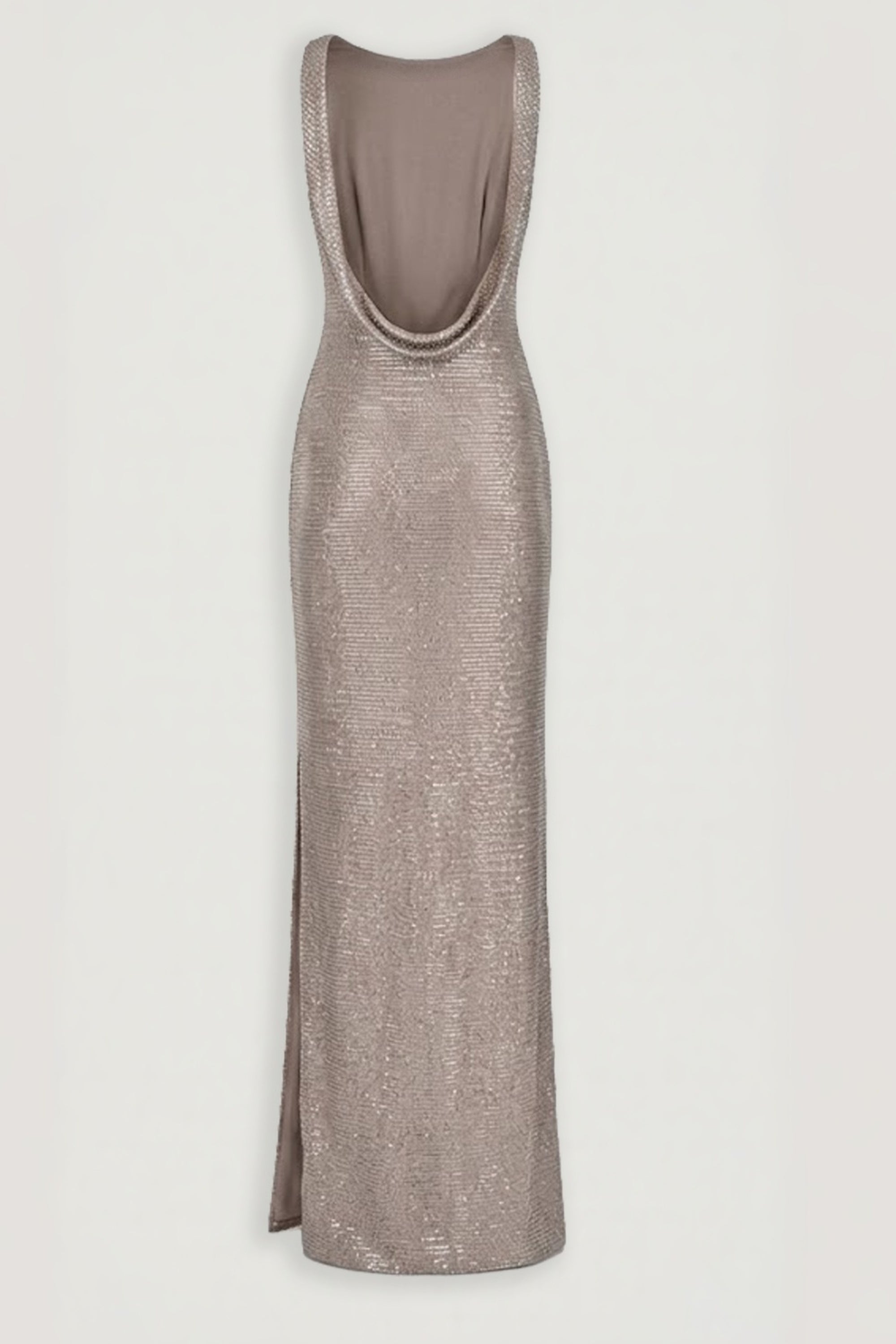 Sequin Open Back Maxi Dress