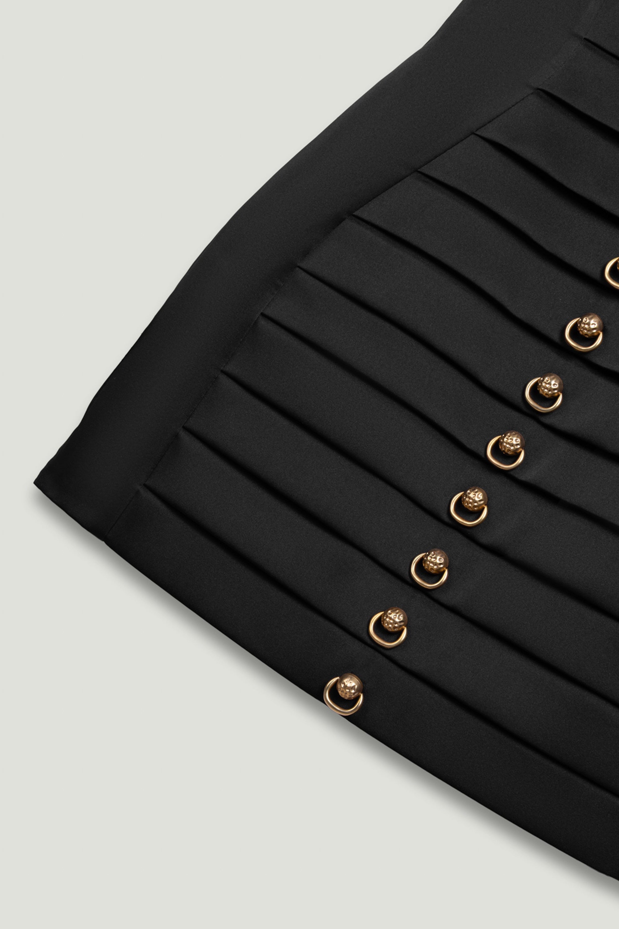 Pleated Detail Embellished Mini Dress