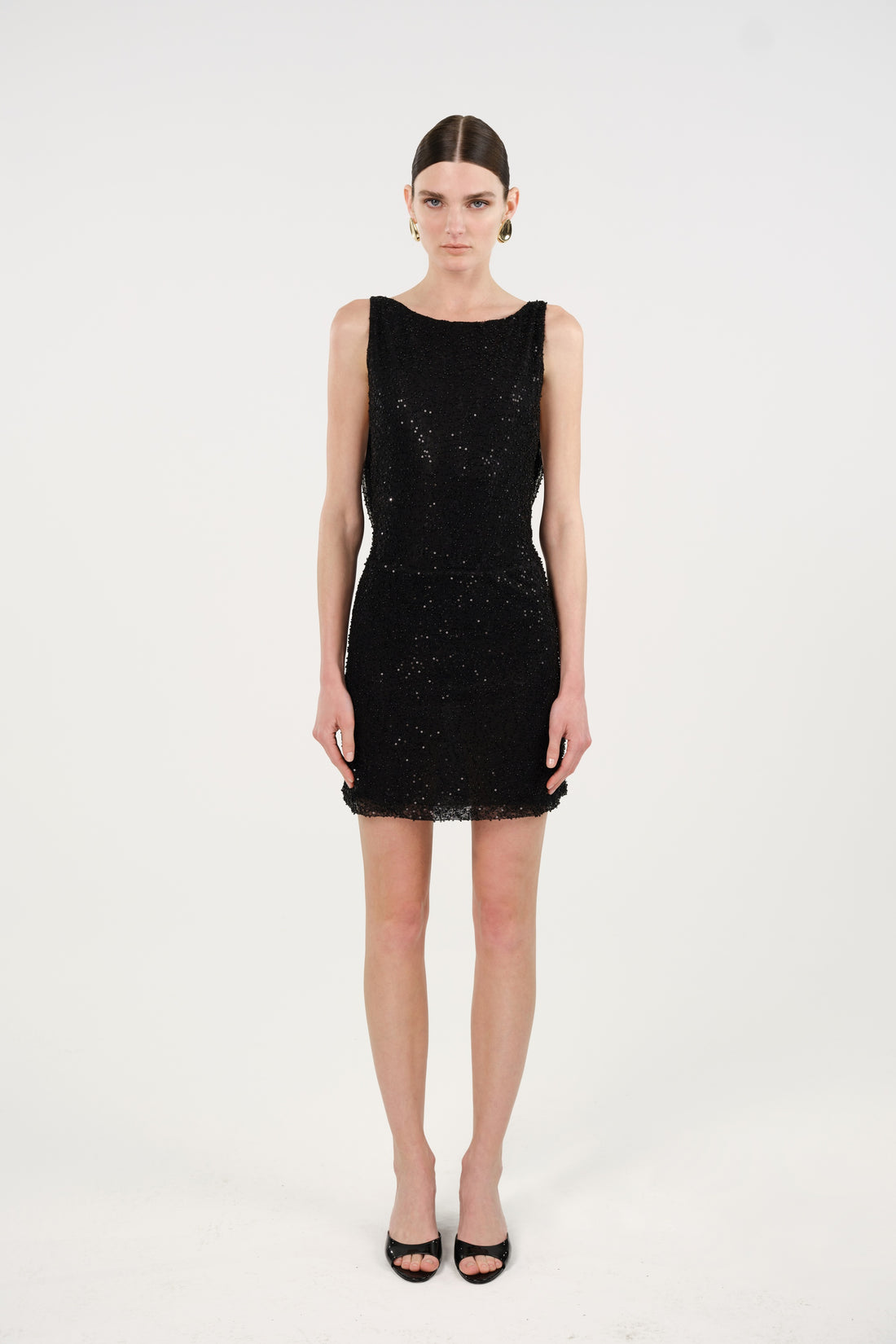 Sequin Open Back Mini Dress