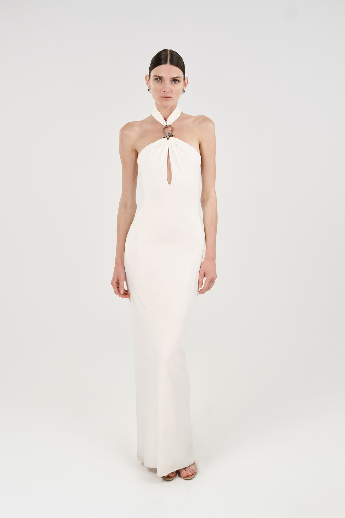 Cut-Out Detail Embellished Maxi Dress