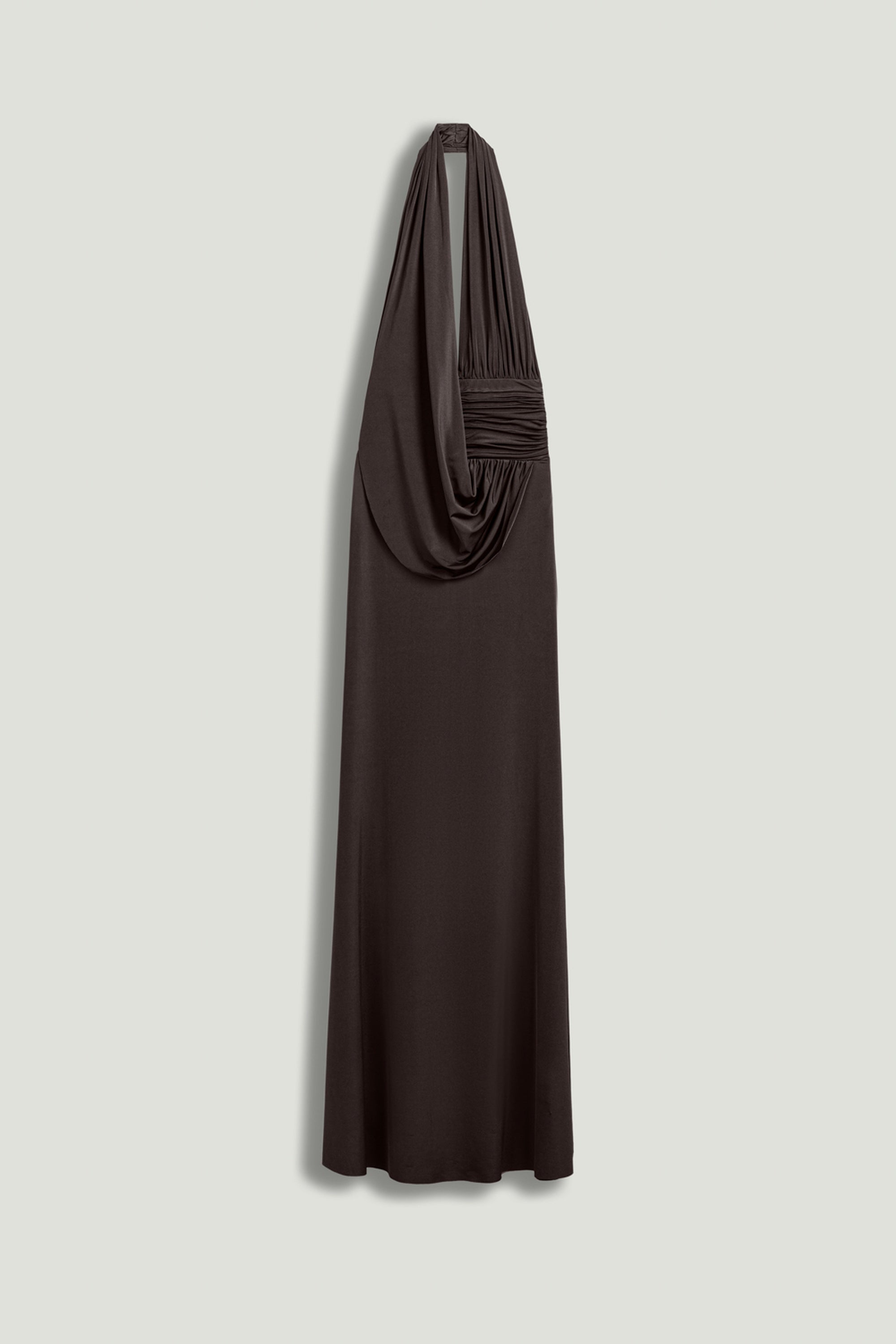 Draped Halterneck Maxi Dress