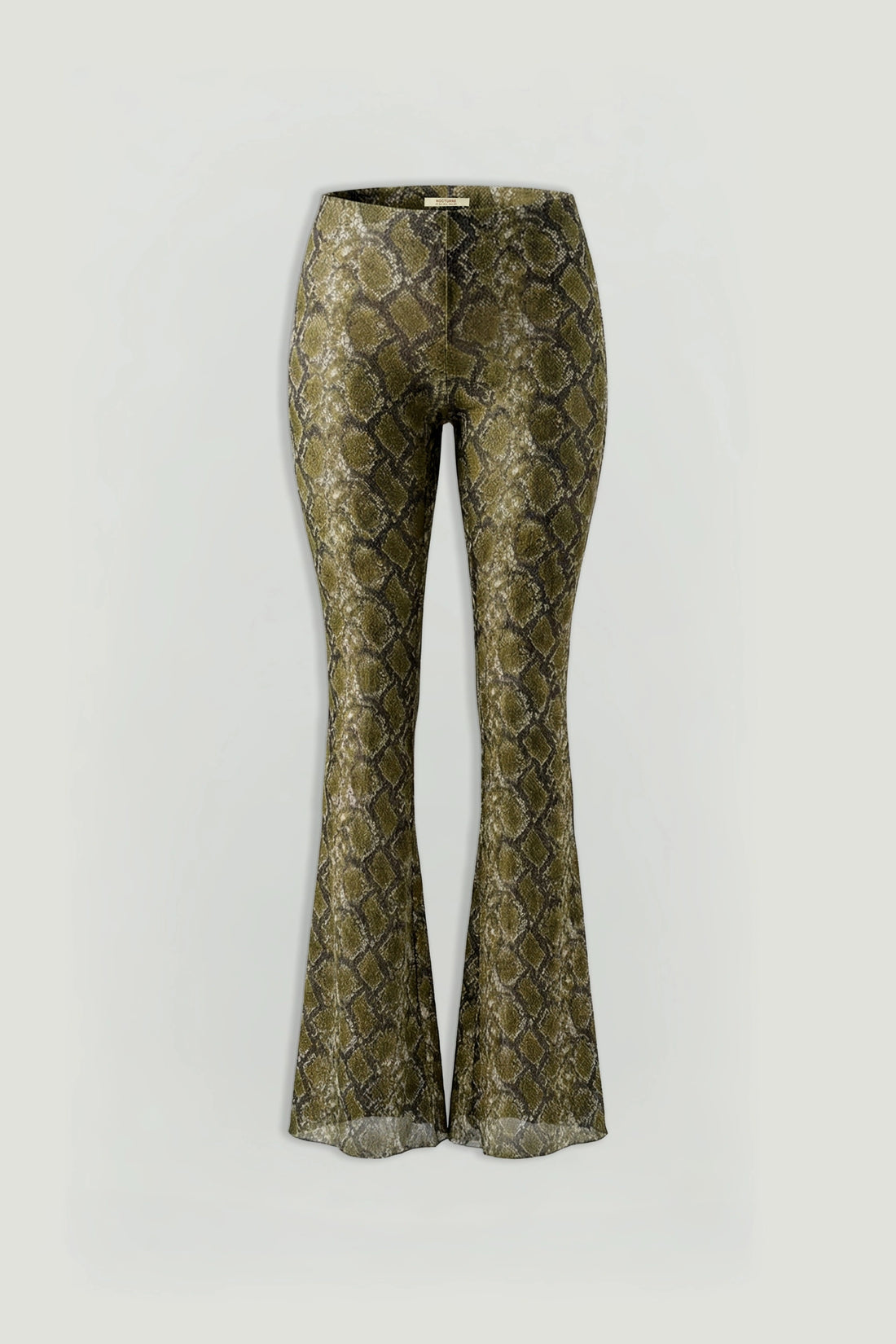 Snake Print Low-Rise Flare Trousers