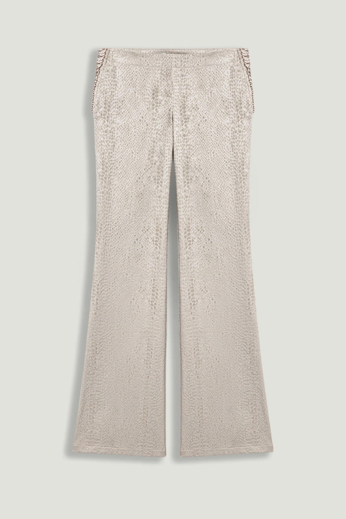 Snake Print Jacquard Flare Trousers