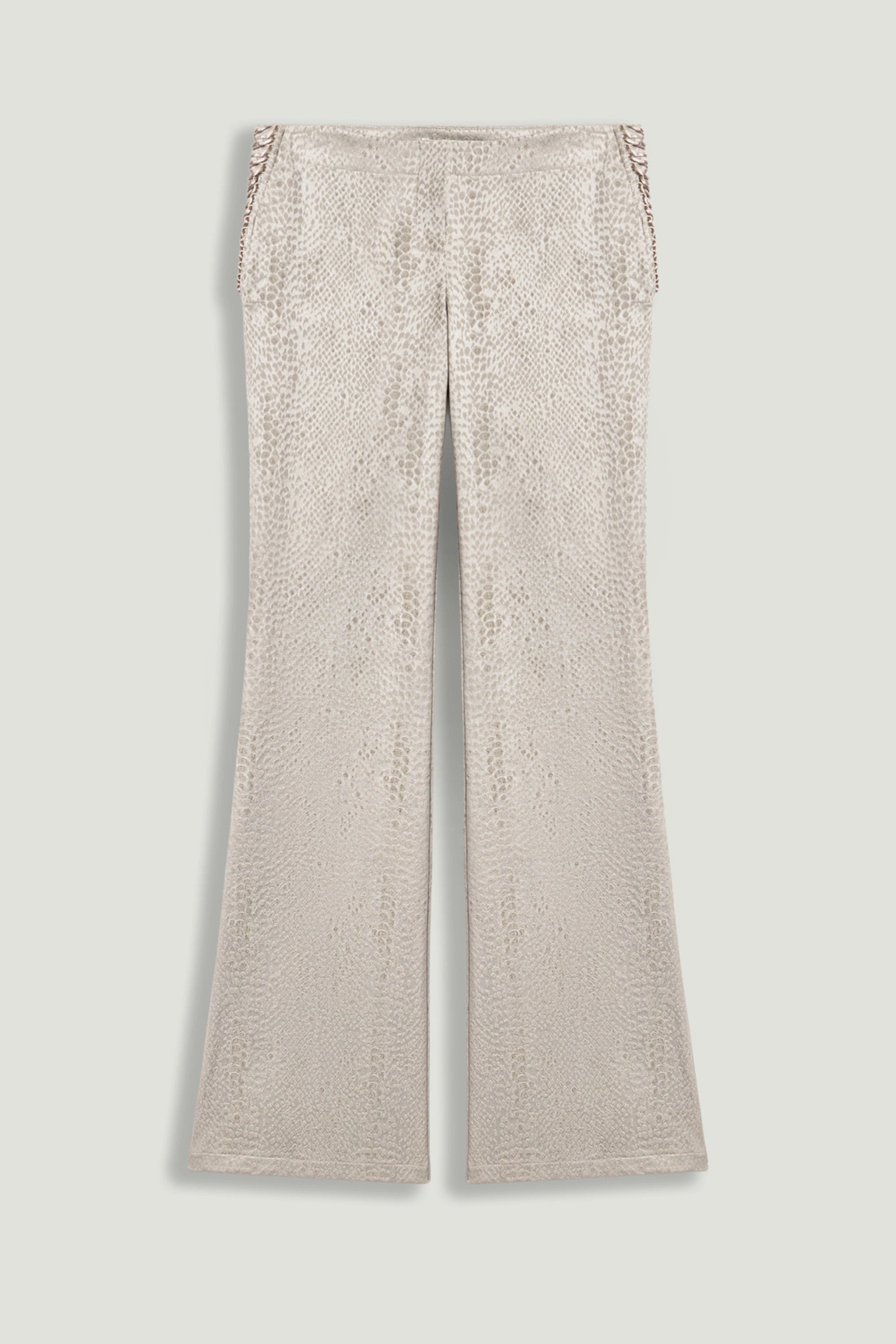 Snake Print Jacquard Flare Trousers